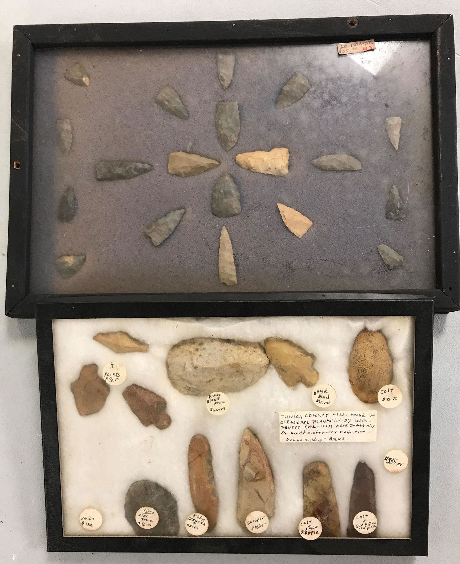 BOX LOT INCLUDING NATIVE AMERICAN ARROWHEADS, CELT & (1 of 2)