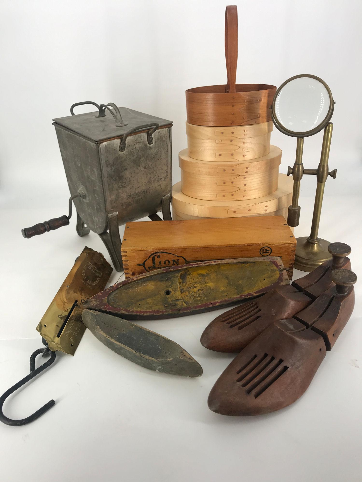 BOX LOT INCLUDING 10Â½" CREAM CHEESE BOX, SHAKER BOX (1 of 3)