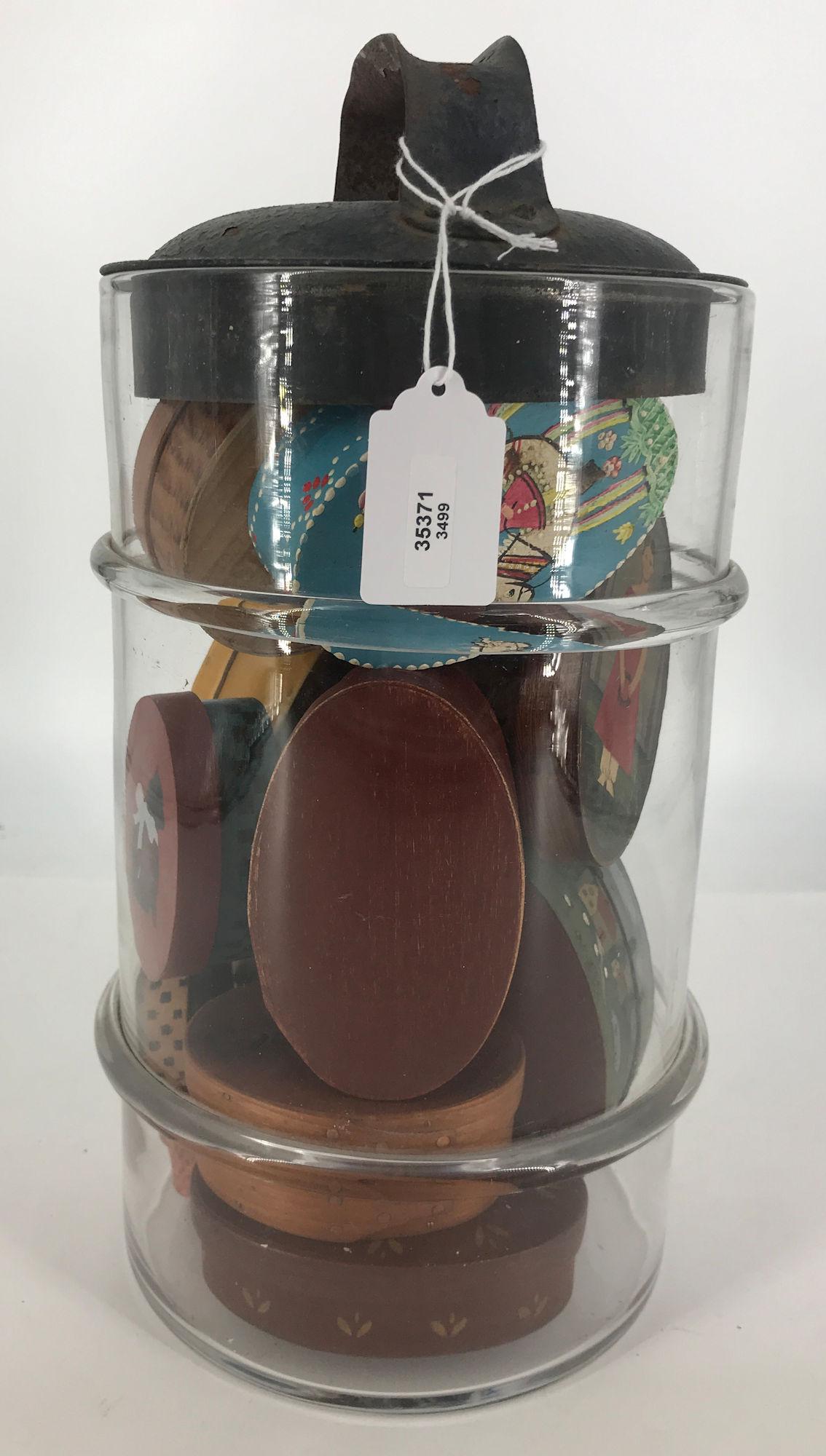 GLASS JAR WITH METAL LID MEASURING 12Â½" TO TOP OF (1 of 1)