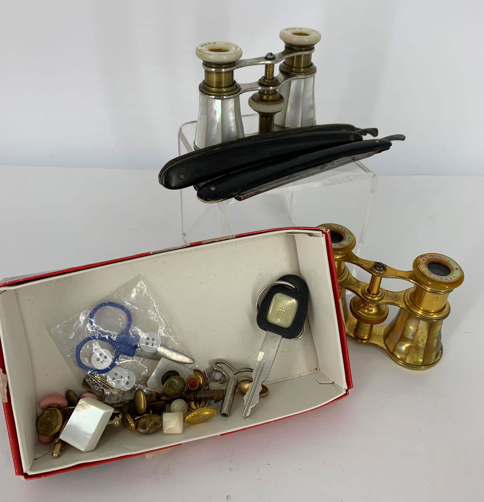 BOX LOT INCLUDING TWO PAIR OF OPERA GLASSES AND (1 of 3)