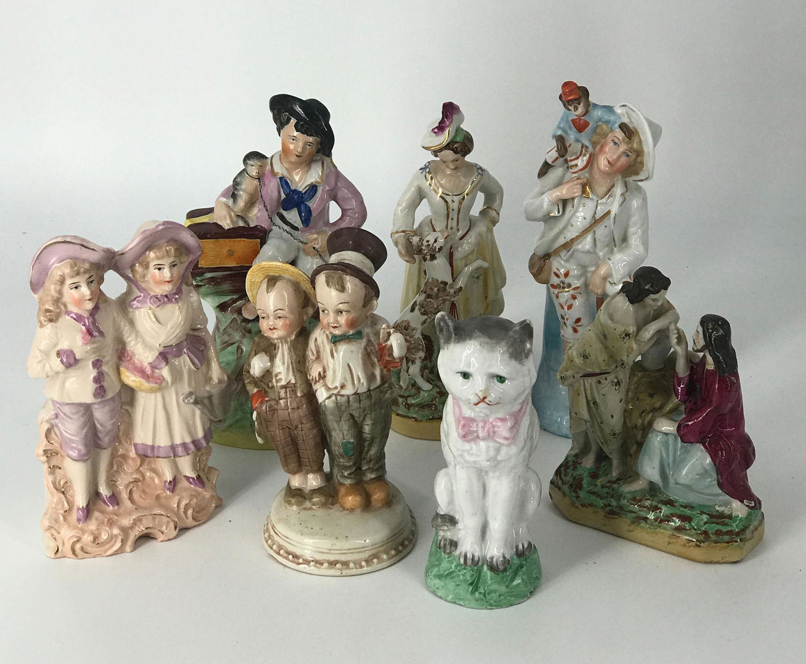 BOX LOT 7 STAFFORDSHIRE FIGURINES INCLUDING 7Â½" (1 of 2)