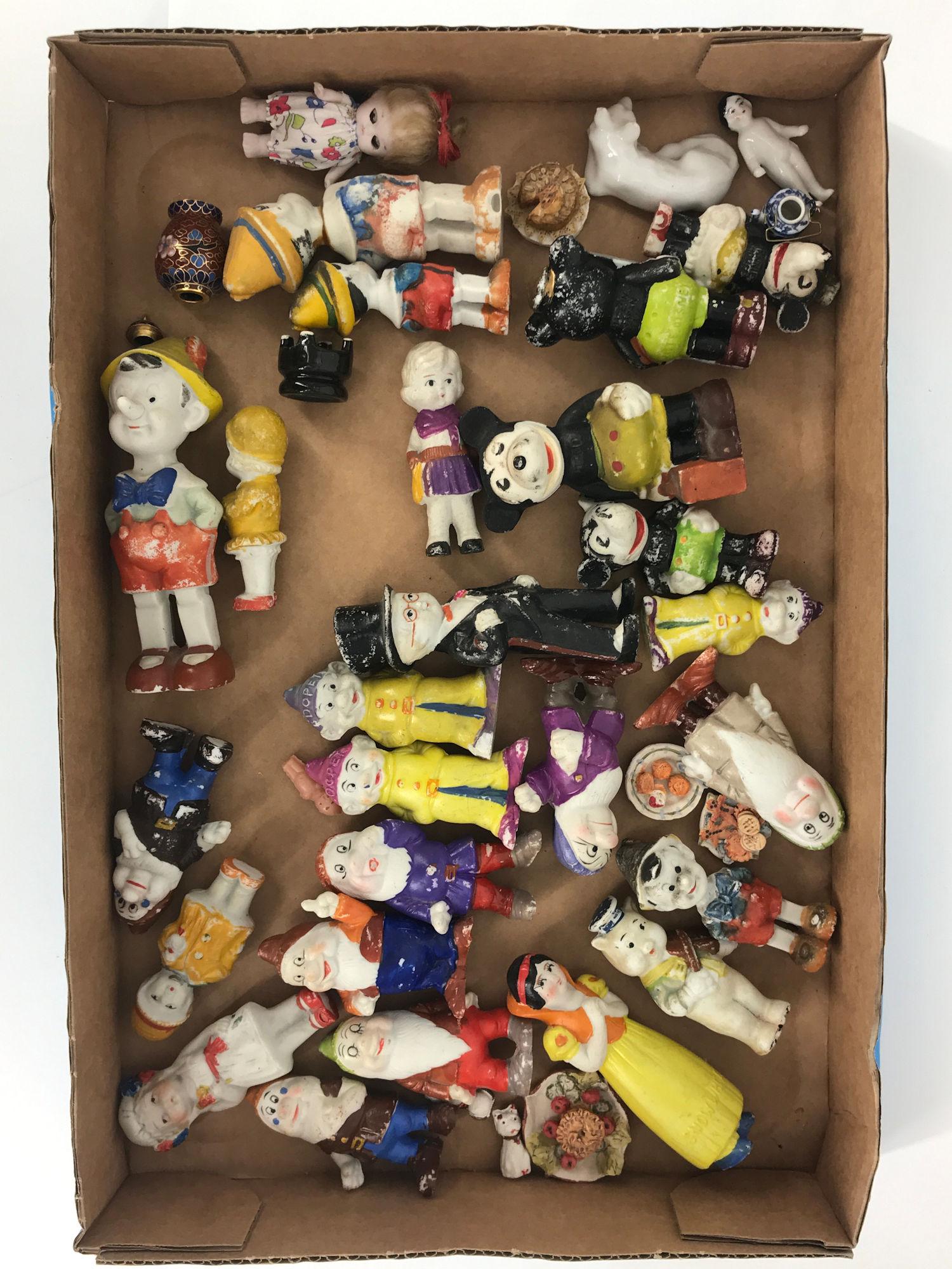 BOX LOT INCLUDING VINTAGE BISQUE PORCELAIN DISNEY DOLLS (1 of 6)