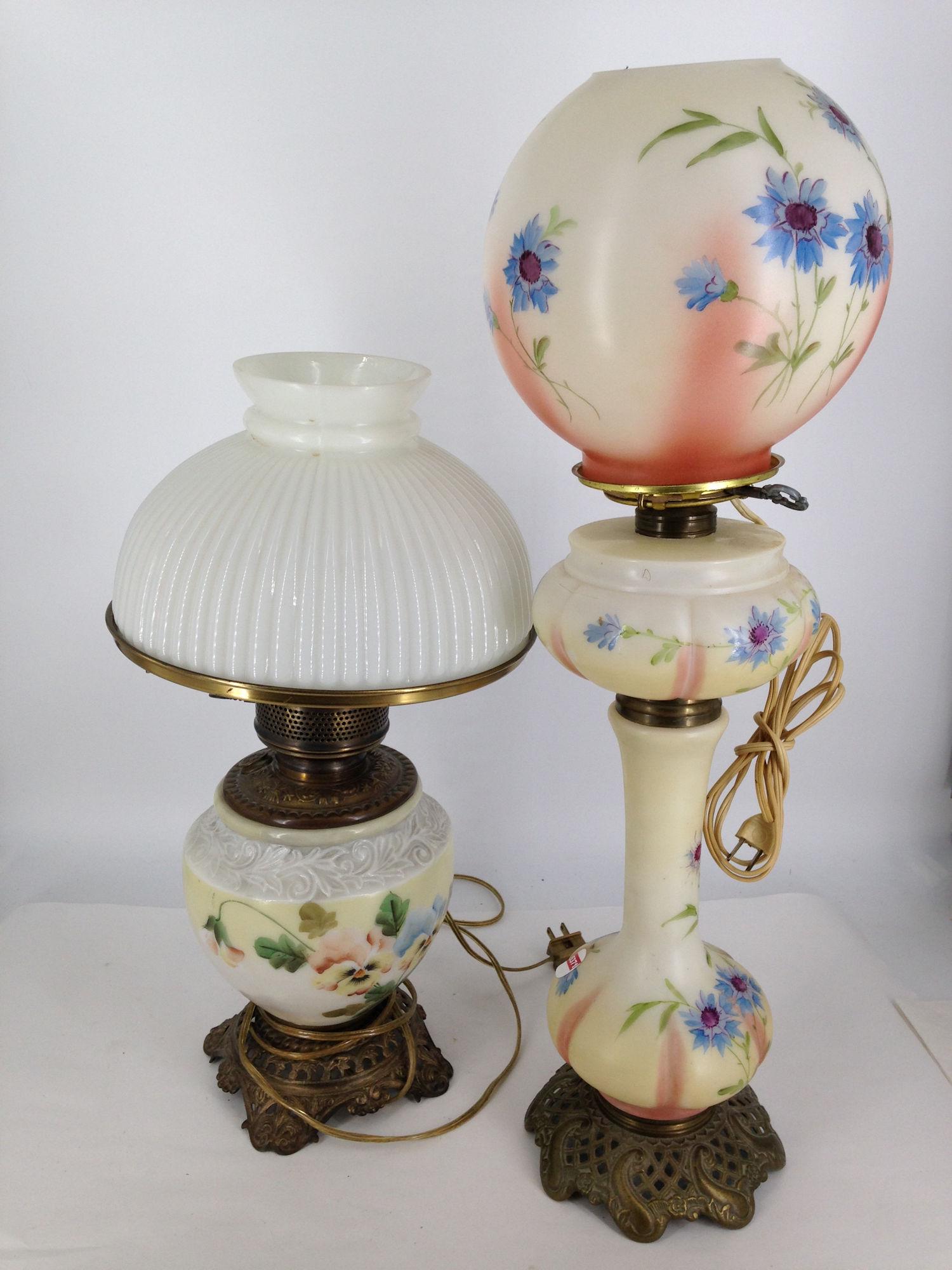 BOX LOT OF 2 ANTIQUE LAMPS INCLUDING A 24Â½" GONE WITH (1 of 1)