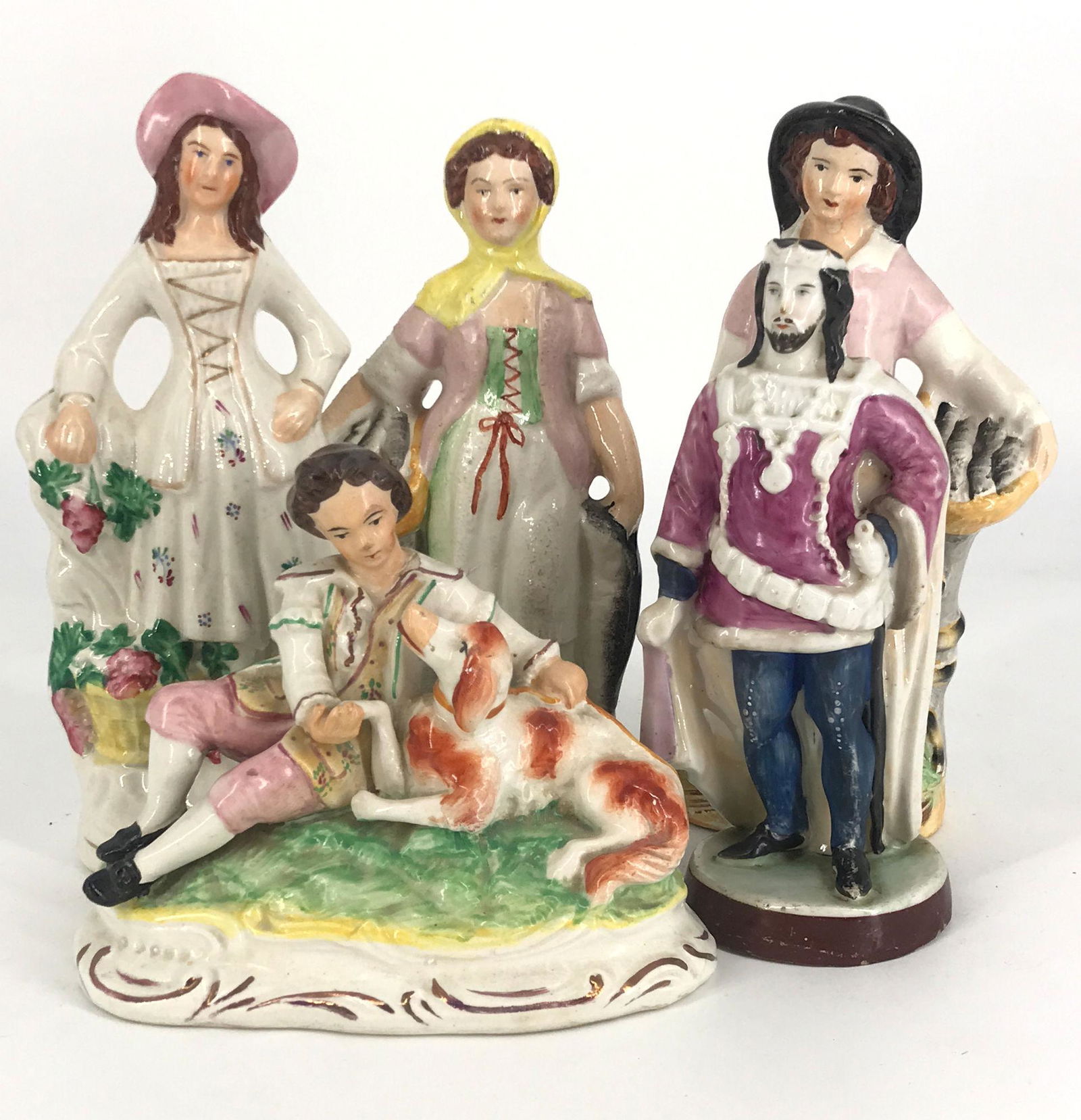 BOX LOT 5 STAFFORDSHIRE FIGURINES INCLUDING 7Â½" BOY (1 of 1)