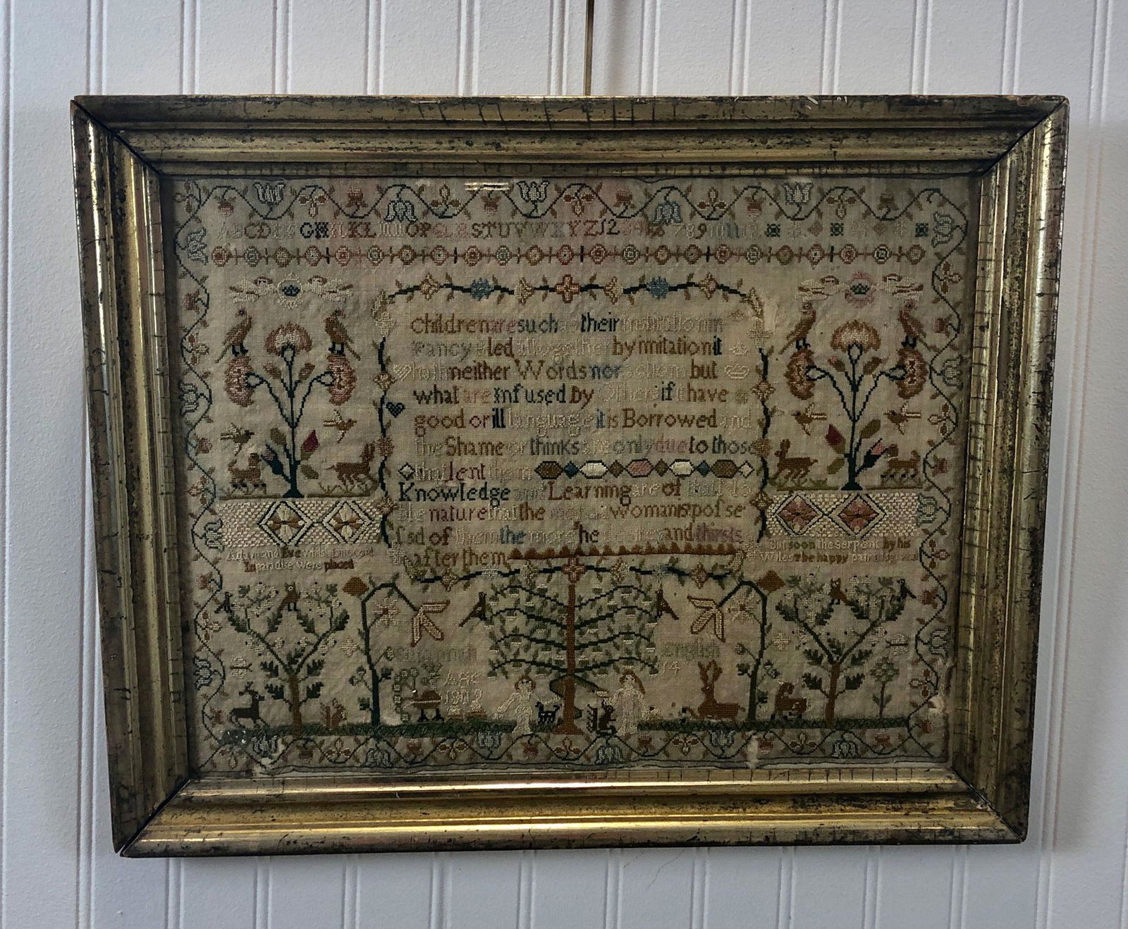 BEAUTIFUL EARLY SAMPLER DATED 1809. BY SUSANNAH ENGLISH (1 of 4)