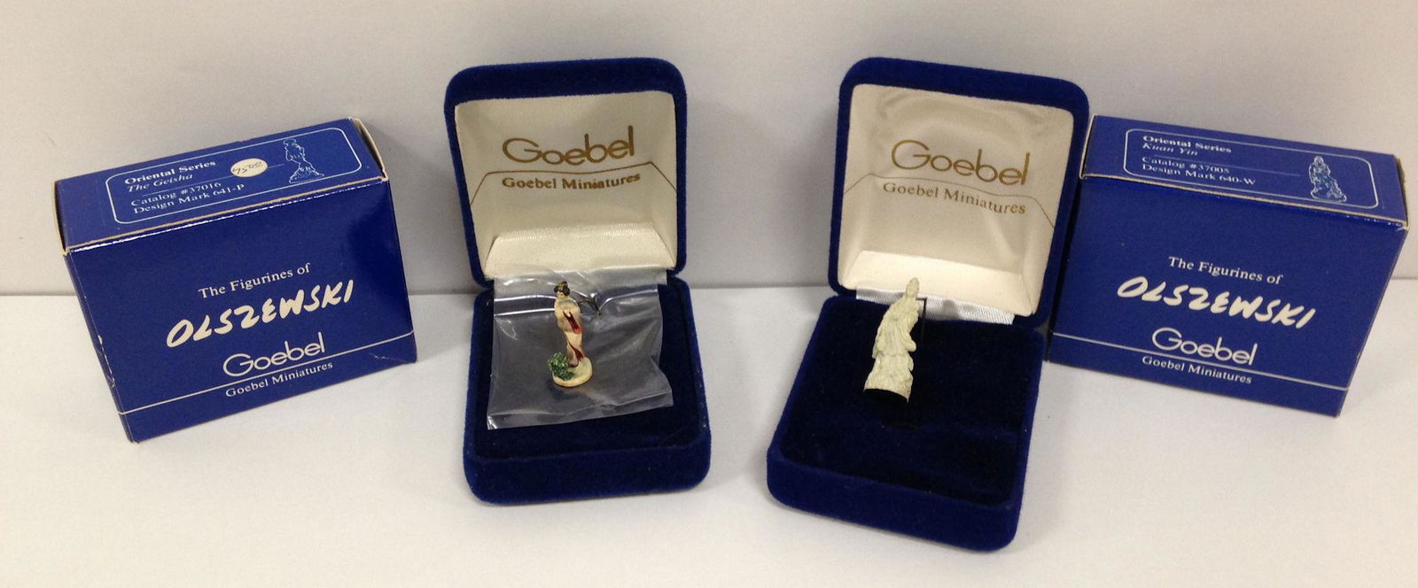 (2)  OLSZEWSKI GOEBEL BRONZE MINIATURES- "KUAN YIN" AND (1 of 3)