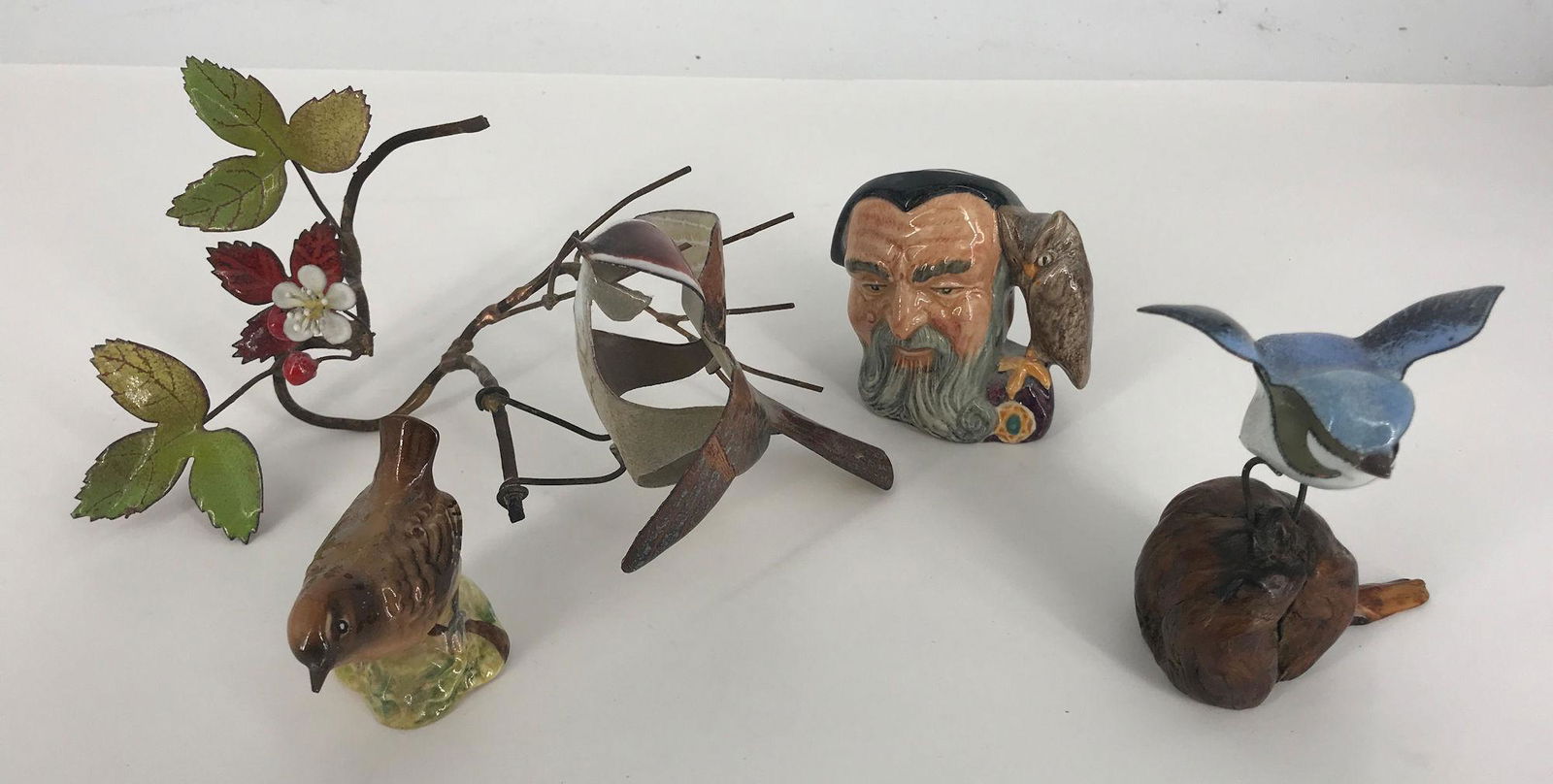 BOX LOT INCLUDING TWO BRUMM BIRD FIGURINES, A MINIATURE (1 of 2)