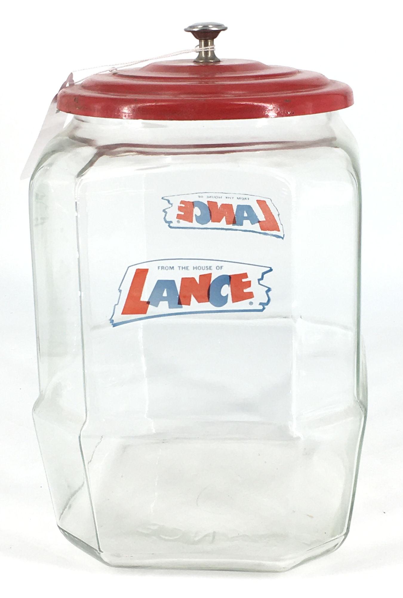 11" GLASS LANCE JAR WITH METAL LID. (1 of 1)
