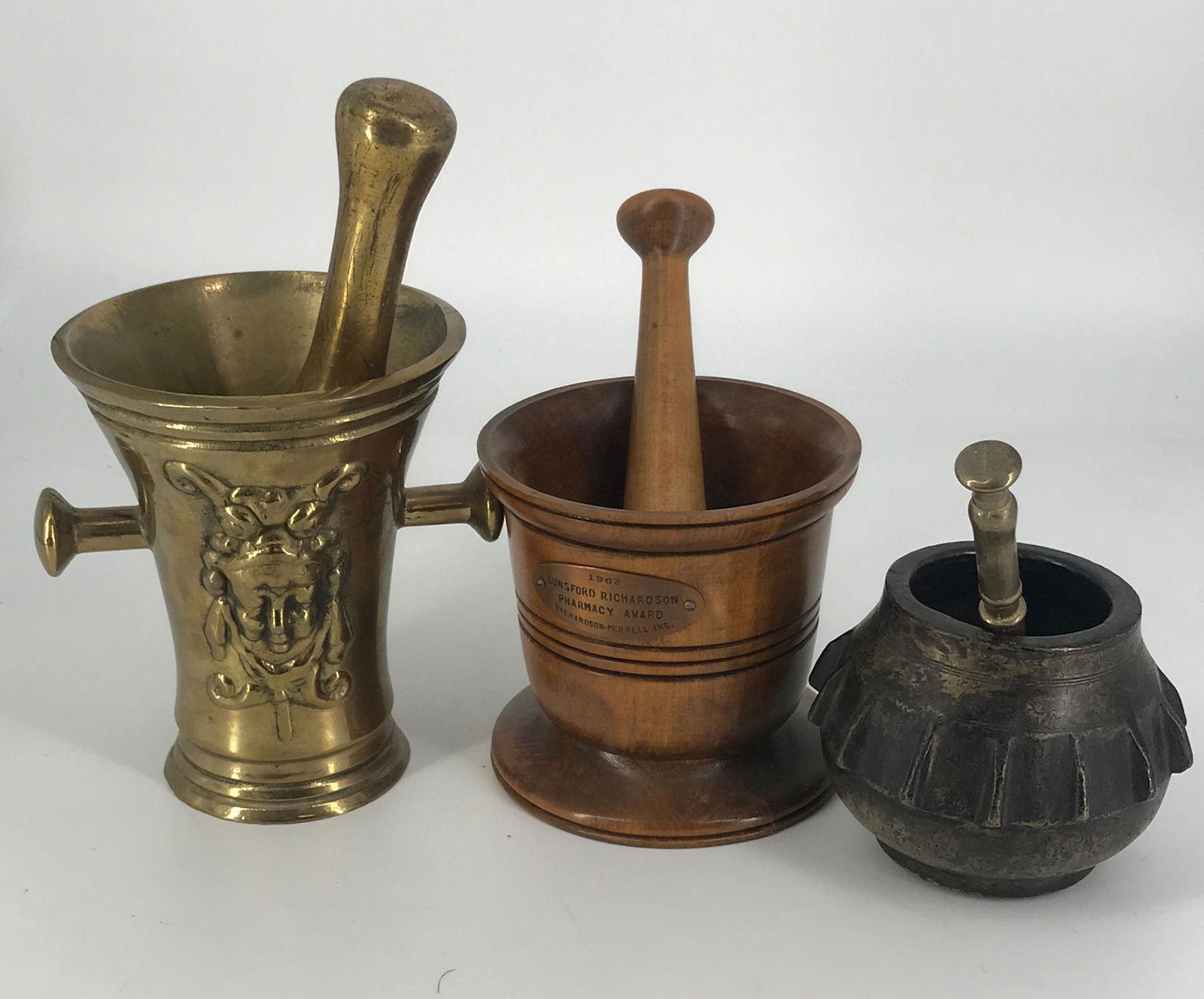 BOX LOT 3 MORTAR AND PESTLE SETS 3.5"-6.5" (1 of 1)