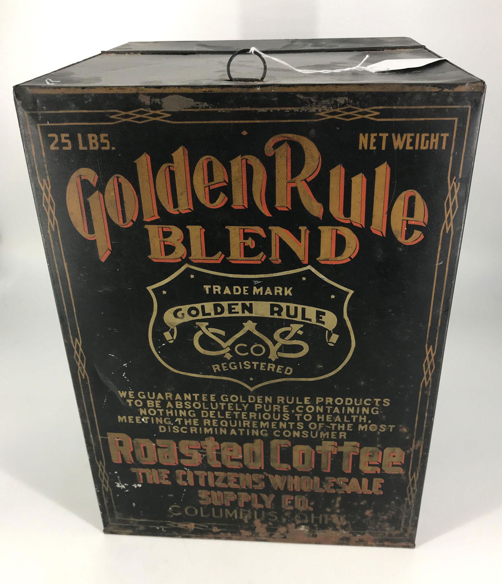 VINTAGE 16" ROASTED COFFEE TIN. (1 of 1)