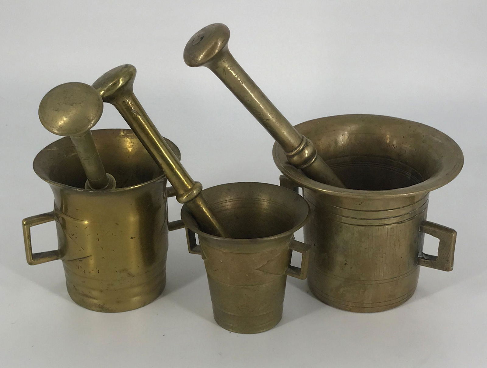 BOX LOT 3 MORTAR AND PESTLE SETS 3"-5" (1 of 1)
