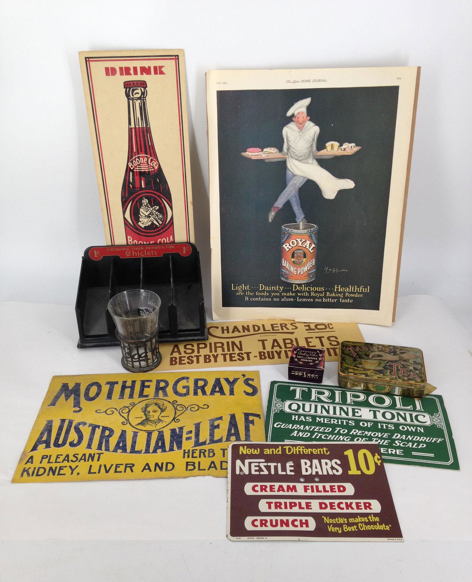 BOX LOT ADVERTISEMENT ITEMS INCLUDING 7Â¼" PLASTIC (1 of 1)