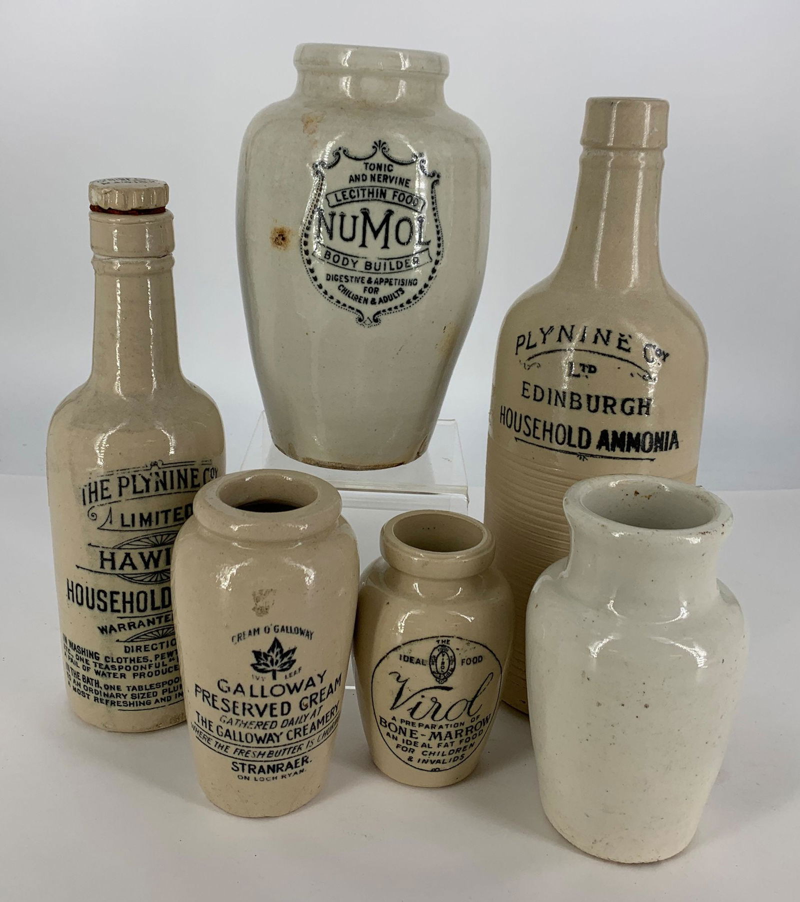 BOX LOT APOTHECARY POTTERY 4"-11". (1 of 1)