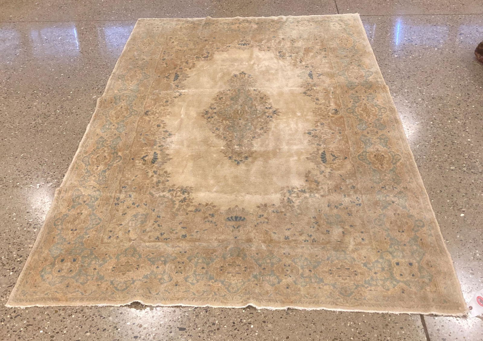 ORIENTAL RUG ANTIQUE PERSIAN KIRMAN 6.8X9.1 (1 of 6)