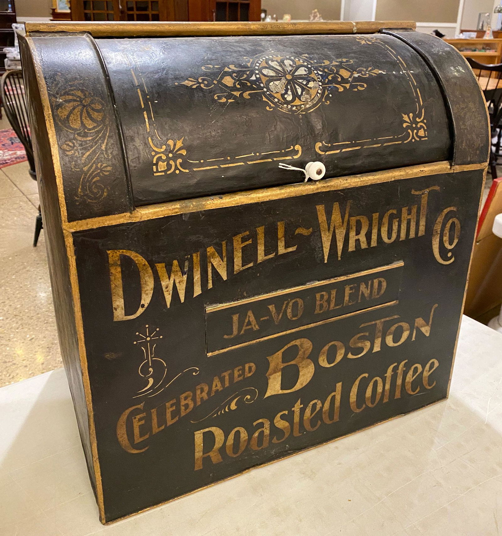 DANIEL WRIGHT - STORE COFFEE TIN WITH ROLL TOP (1 of 6)