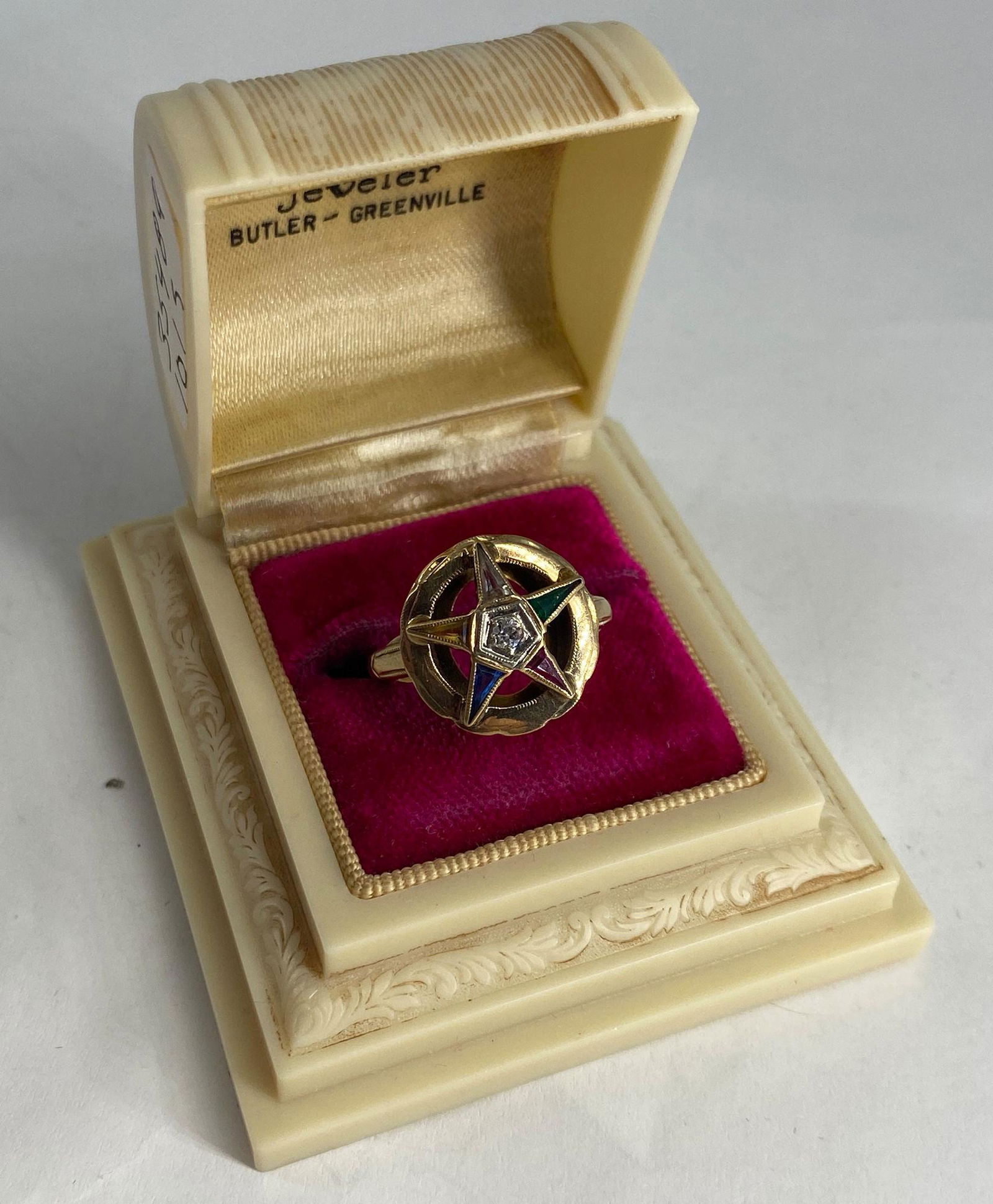 10KT YELLOW GOLD EASTERN STAR RING (1 of 9)