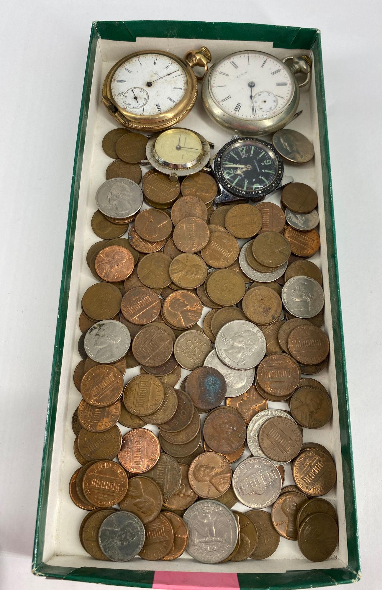 LOT OF WATCHES AND U.S. COINS (1 of 8)