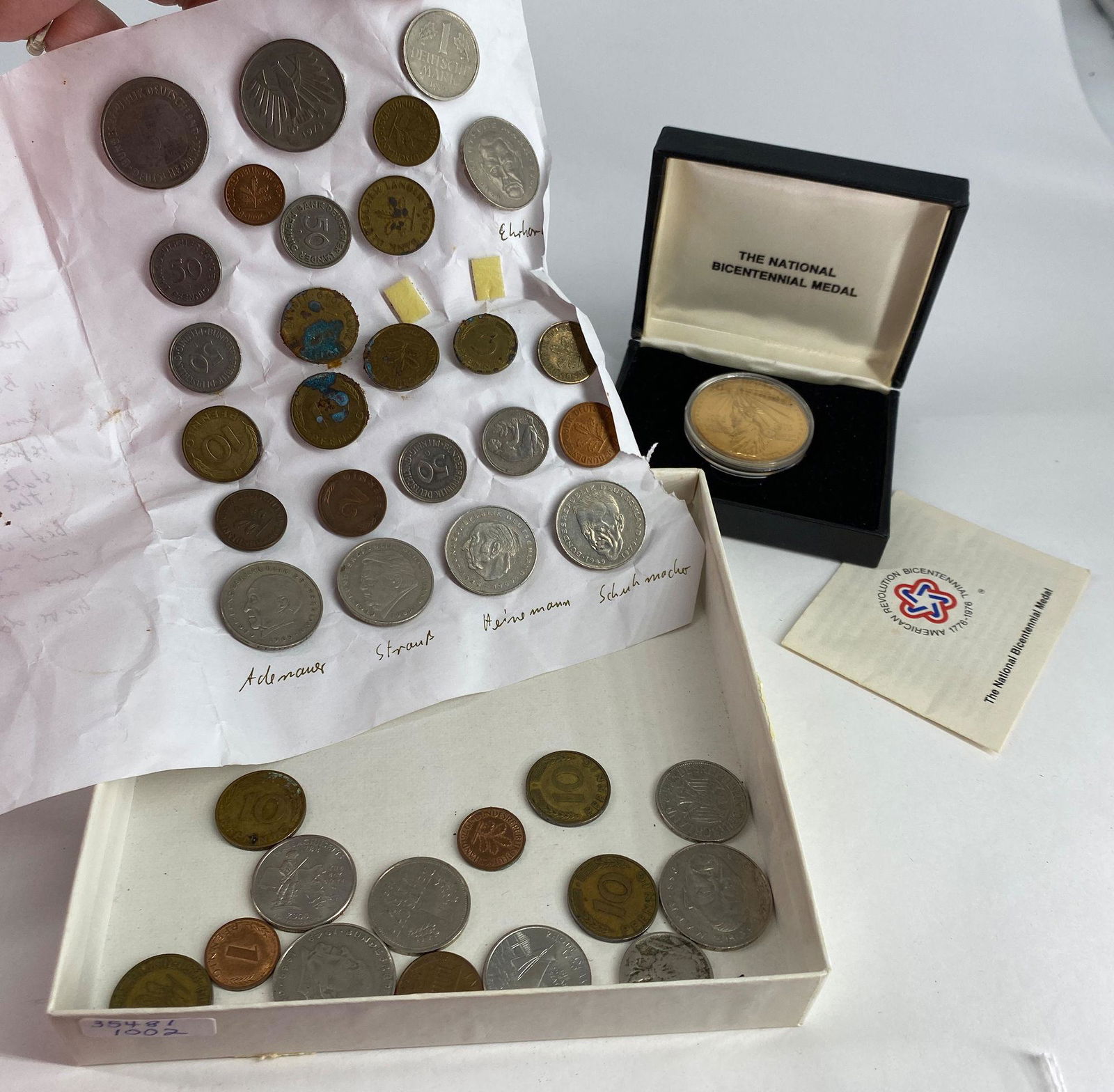 LOT OF U.S. AND GERMAN COINS AND ONE MEDAL (1 of 7)