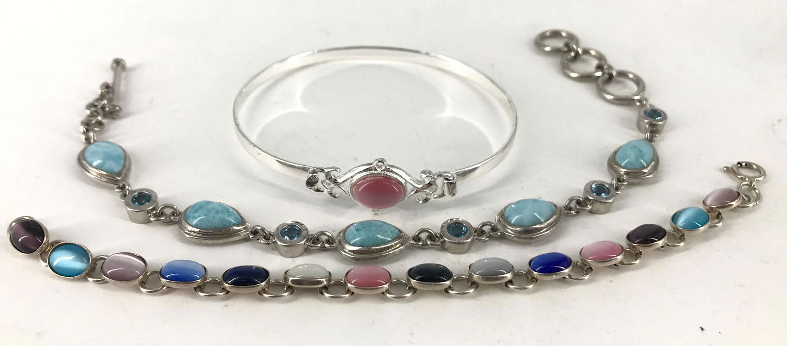 LOT OF STERLING SILVER AND STONE FASHION JEWELRY (1 of 2)