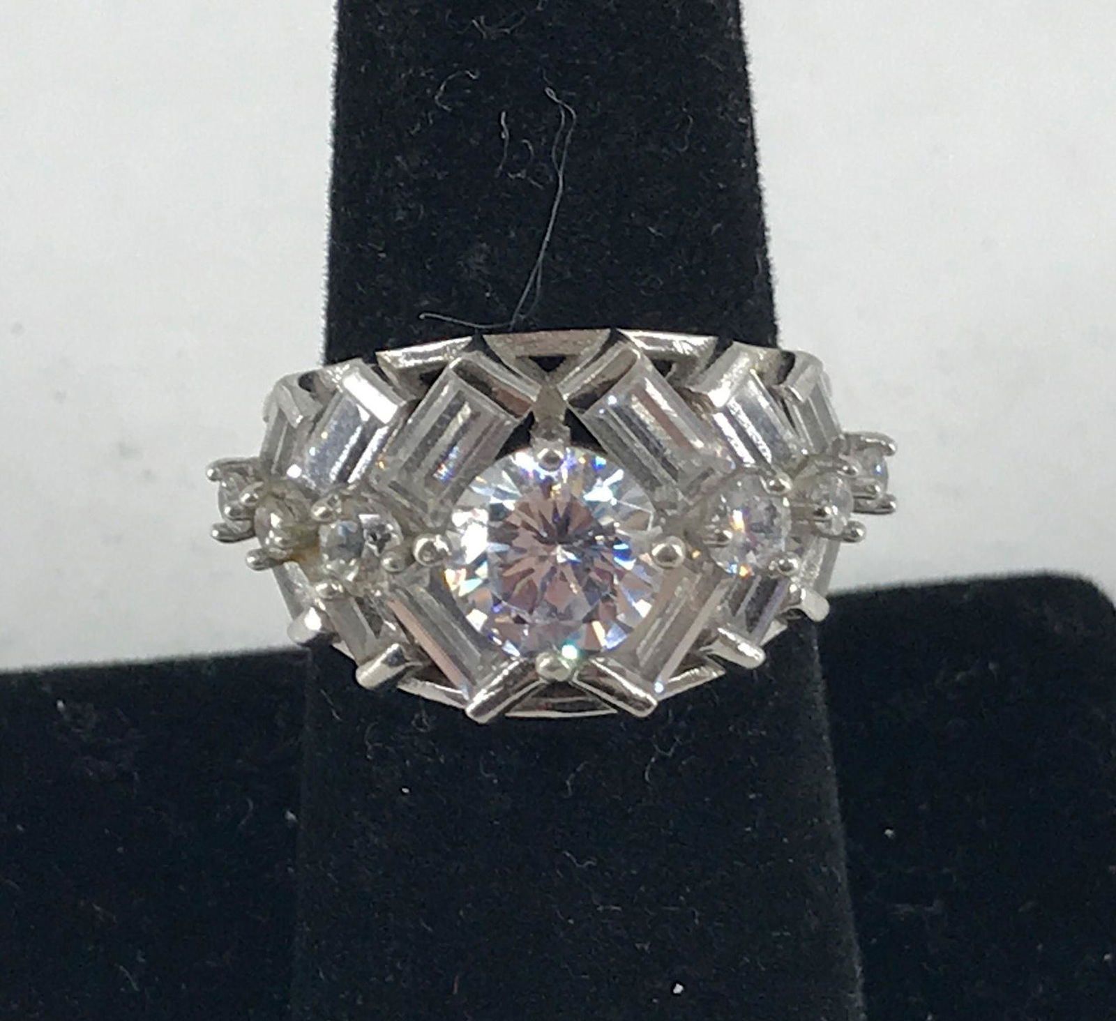 STERLING AND CZ STONE RING (1 of 3)