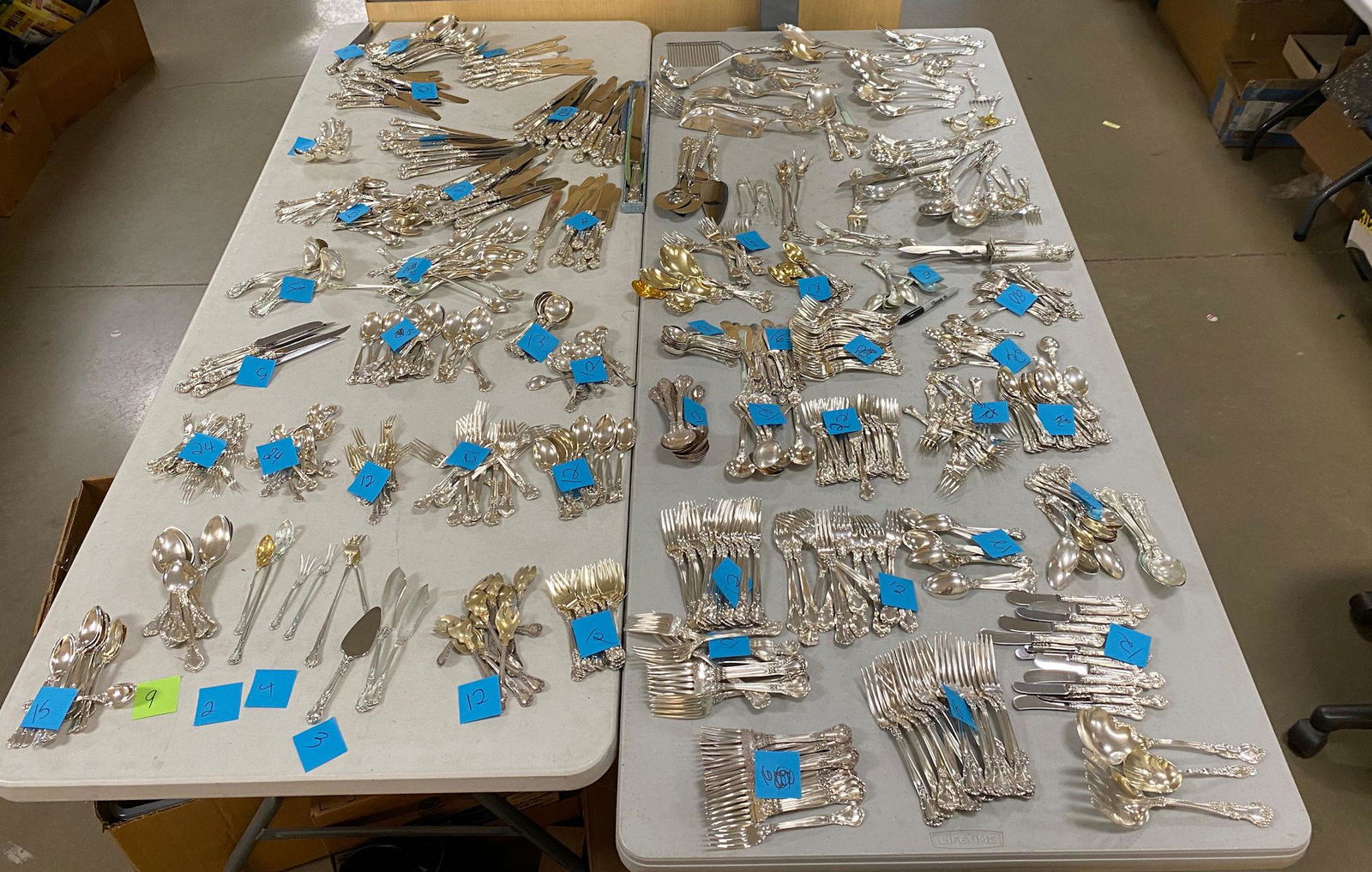 GORHAM STERLING SILVER CHANTILLY PATTERN FLATWARE AND (1 of 20)