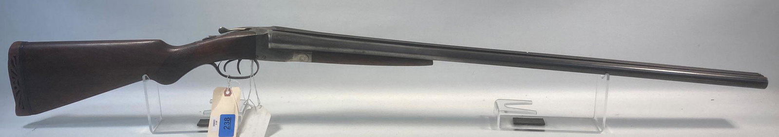 FULTON .12 GAUGE SIDE BY SIDE SHOTGUN SN: 67589, ADDED: FULTON .12 GAUGE SIDE BY SIDE SHOTGUN SN: 67589, ADDED BUTT PAD. BY BIDDING ON THIS LOT BUYER ACCEPTS RESPONSIBILTY OF KNOWLEDGE OF STATE AND FEDERAL LAWS FOR RECEIVING THIS ITEM.