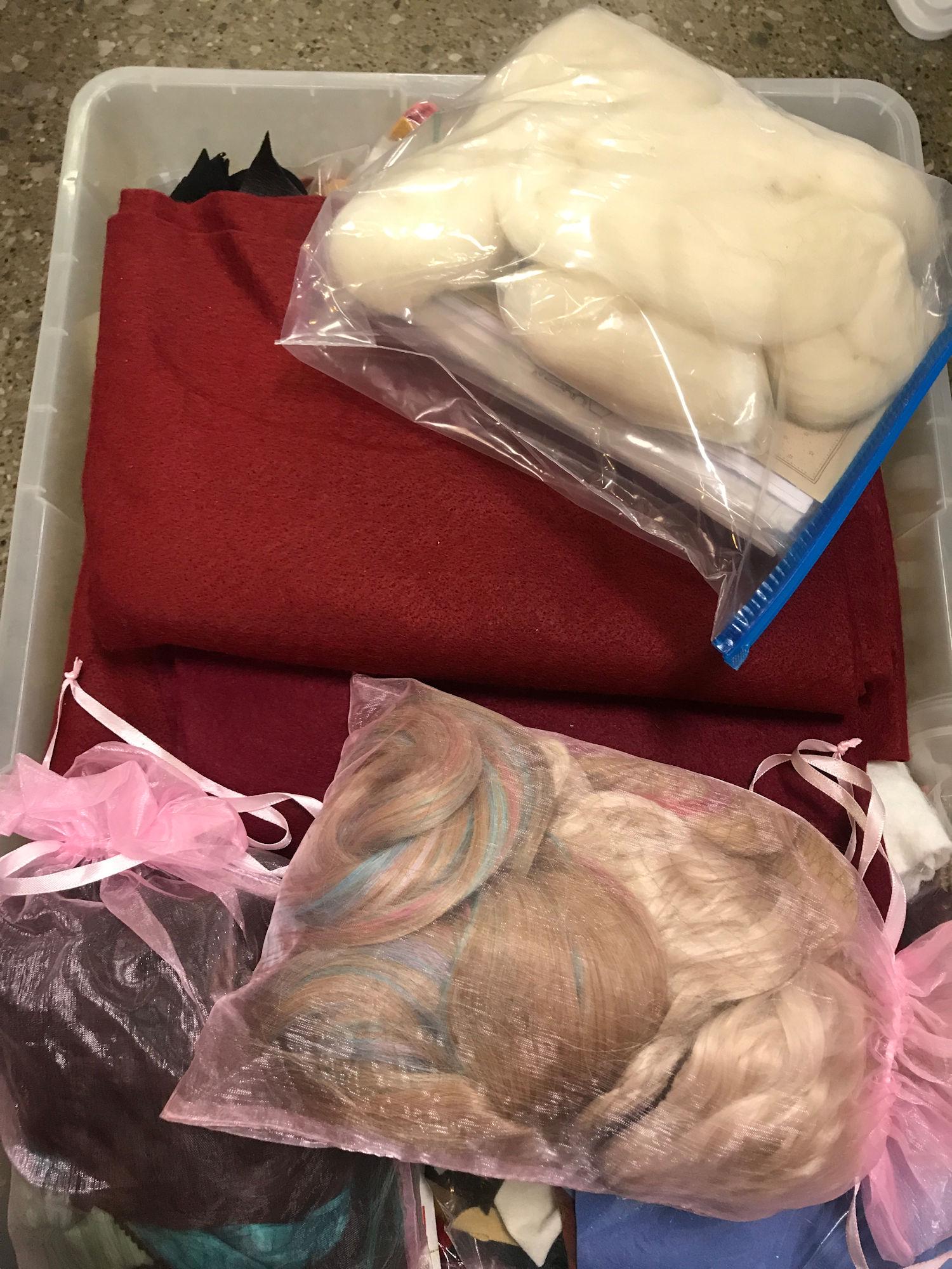 LOT MISC. FABRICS & DOLL MAKING SUPPLIES. ALL ITEMS ARE (1 of 1)