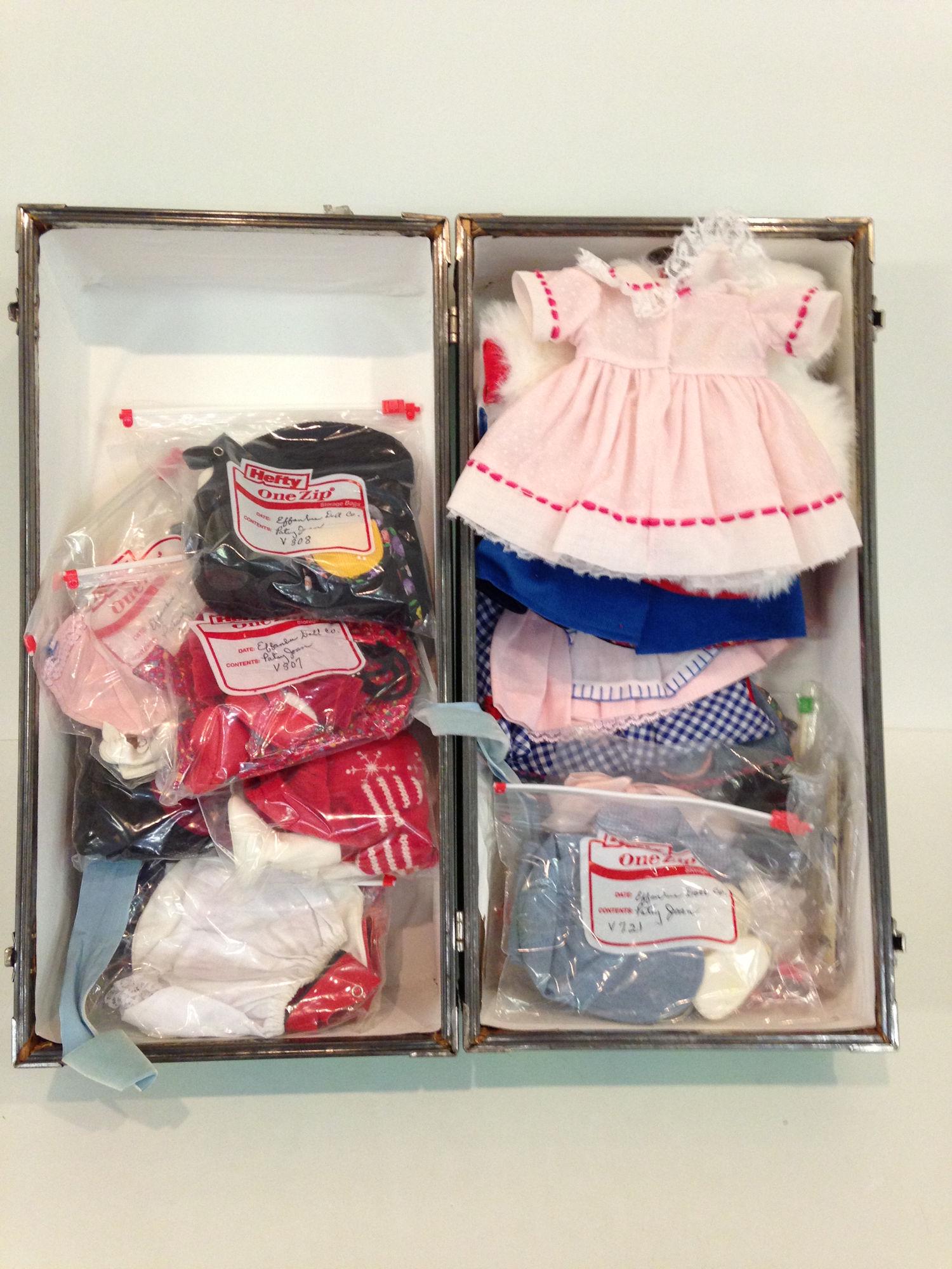 DOLL TRUNK WITH MISC EFFANBEE DOLL CLOTHES. ALL ITEMS: DOLL TRUNK WITH MISC EFFANBEE DOLL CLOTHES. ALL ITEMS ARE SOLD AS IS. CONDITION REPORTS ARE NOT AVAILABLE.