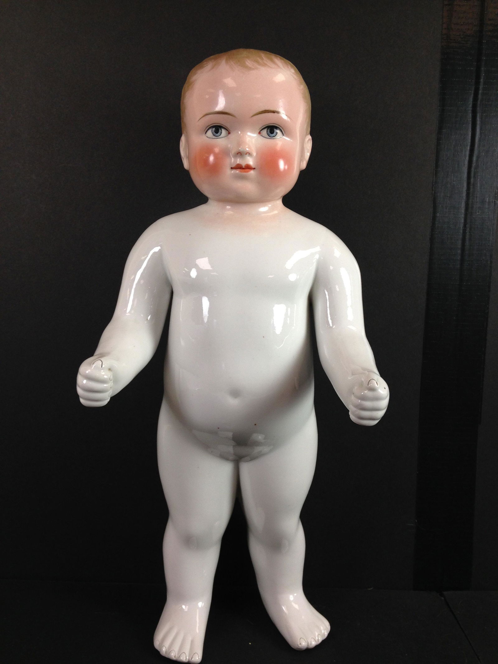 16 1/2" CHINA "FROZEN CHARLIE" BATHING DOLL. MOLDED AND (1 of 4)
