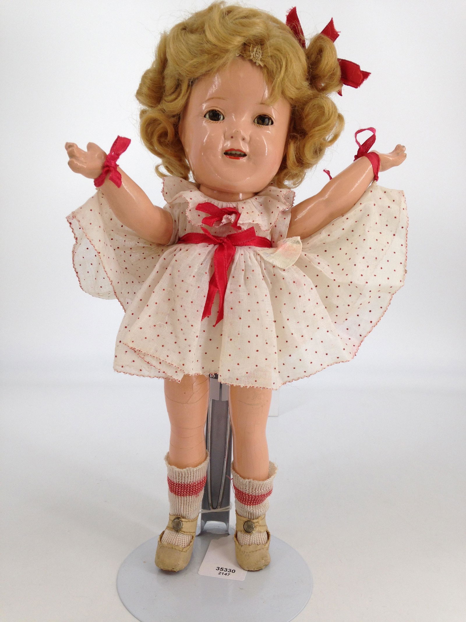 11" VINTAGE COMPOSITION IDEAL SHIRLEY TEMPLE IN TAGGED (1 of 6)