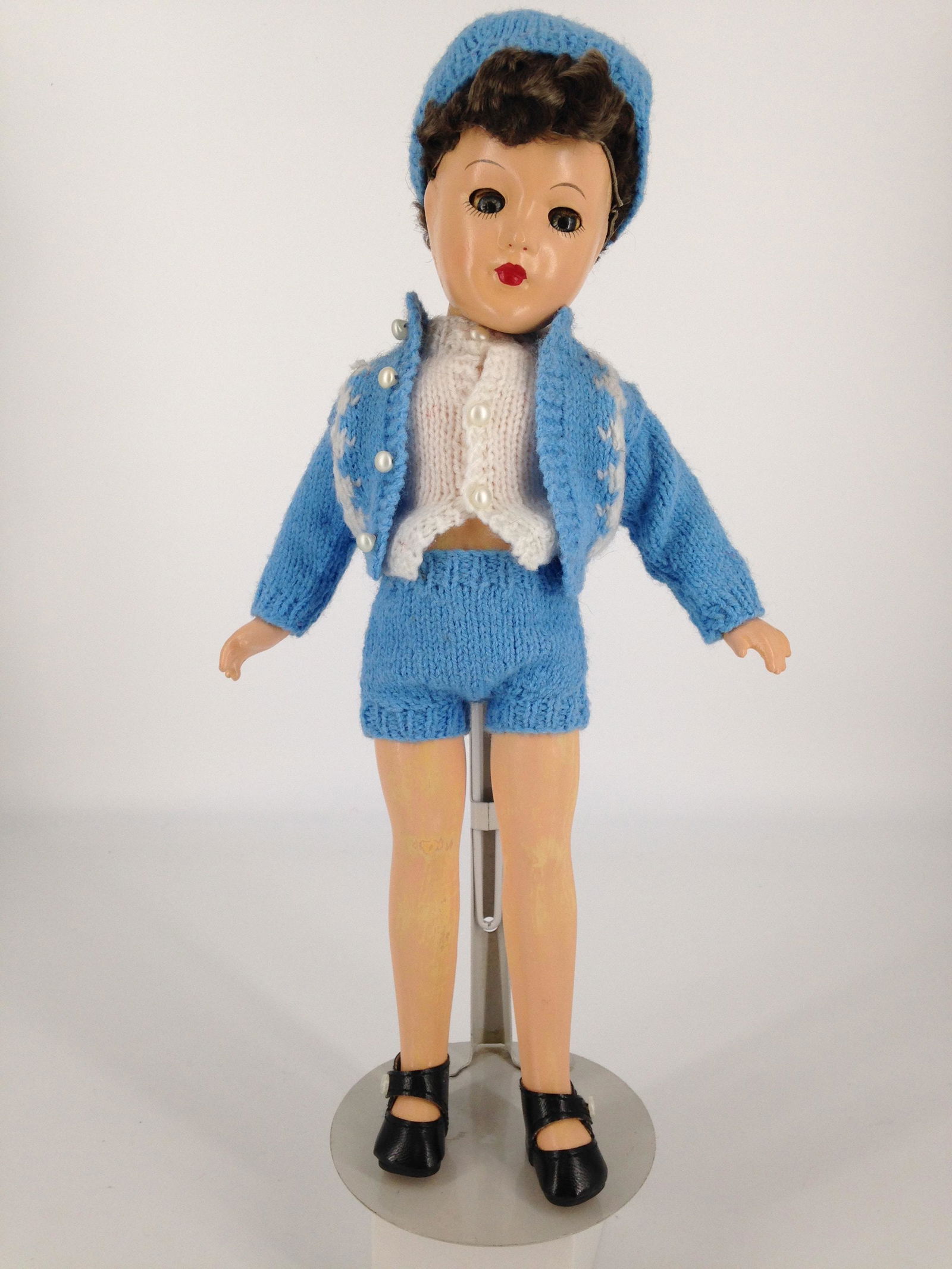 14 1/2" COMPOSITION MARY HOYER BOY. BACK MARKED "THE (1 of 2)