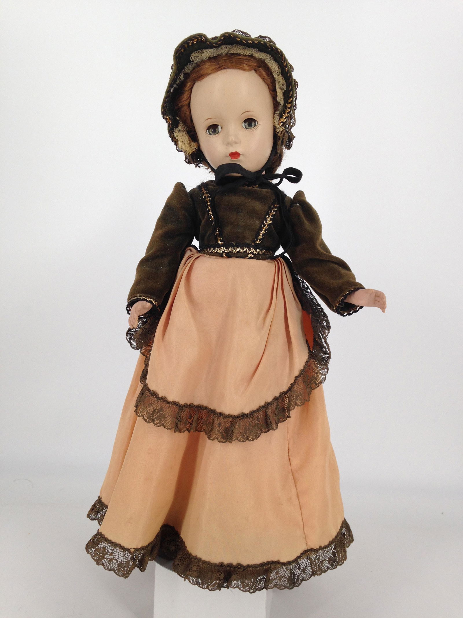 14" MADAME ALEXANDER GODEY LADY. HARD PLASTIC HEAD, WIG (1 of 3)