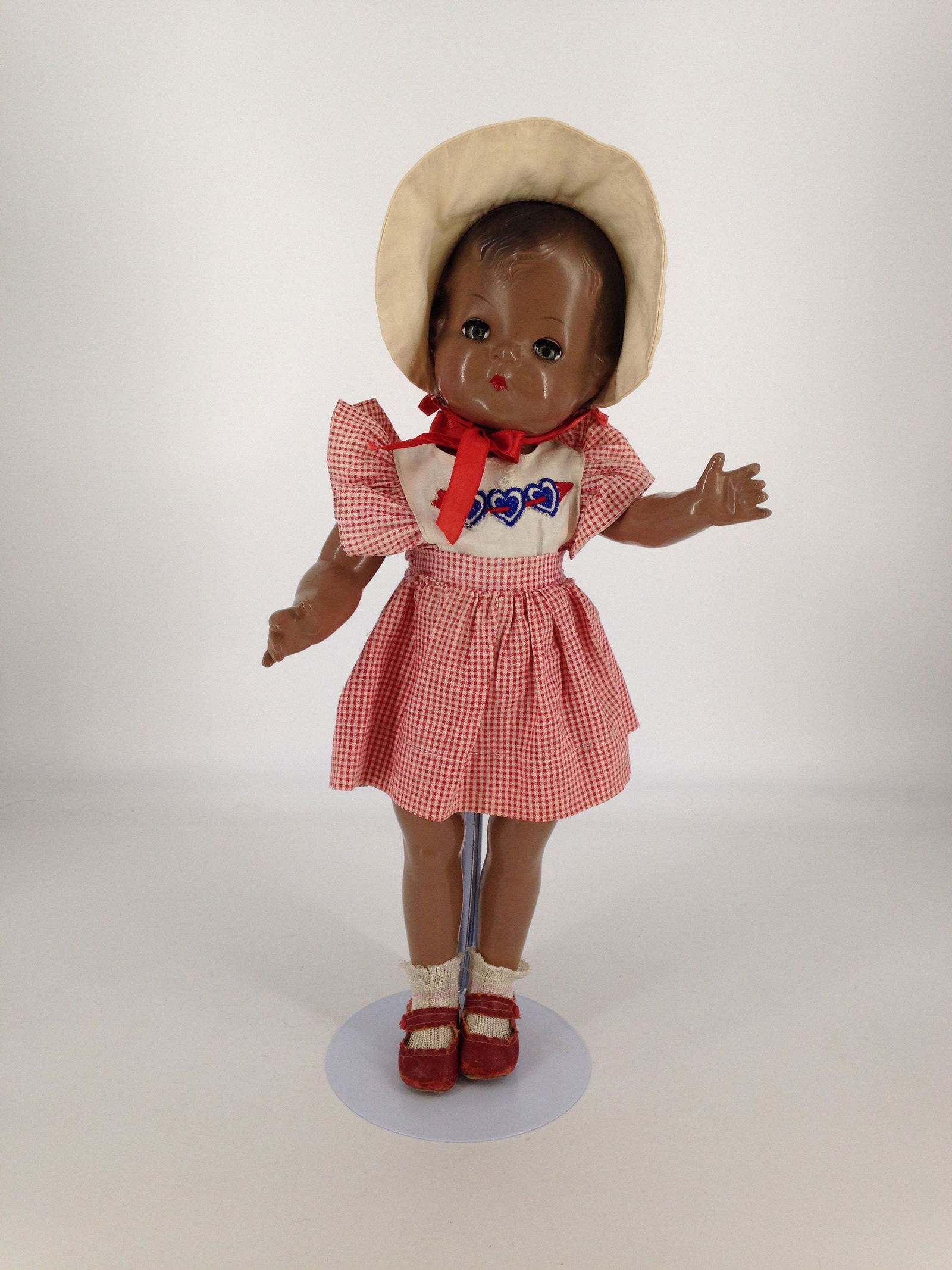 17" VINTAGE EFFANBEE ALL ORIGINAL COMPOSITION BLACK (1 of 6)