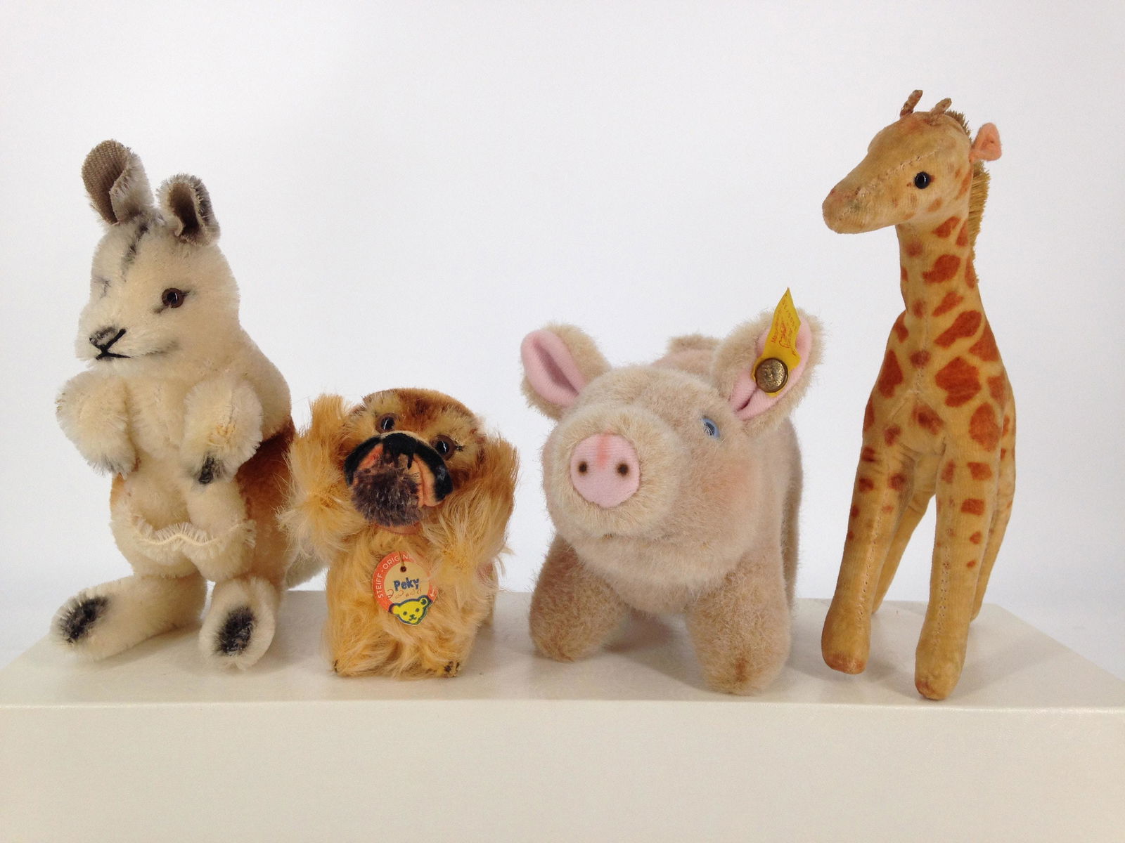 LOT (4) SMALL STEIFF ANIMALS. INCLUDES 6" TALL VELVET (1 of 1)