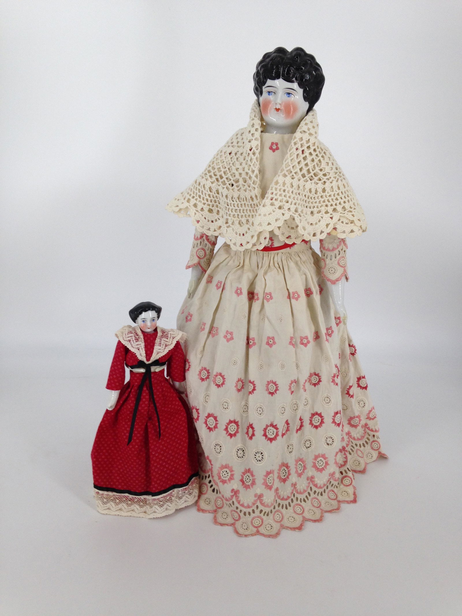 (2) GERMAN CHINA HEAD DOLLS WITH CLOTH BODIES AND CHINA (1 of 5)