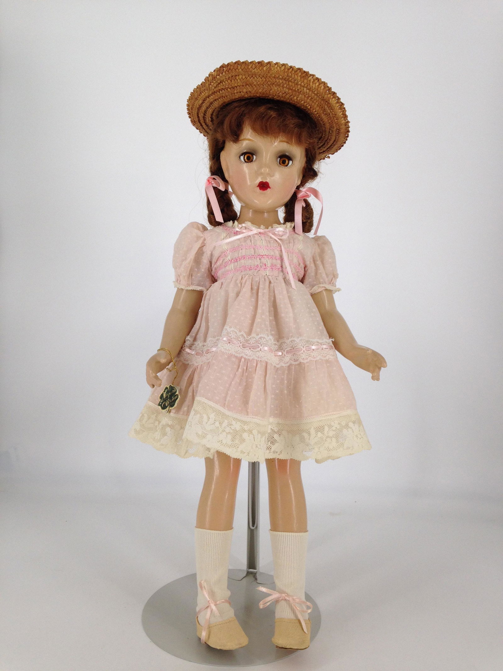 20" VINTAGE UNMARKED COMPOSITION DOLL WEARING TAGGED (1 of 6)