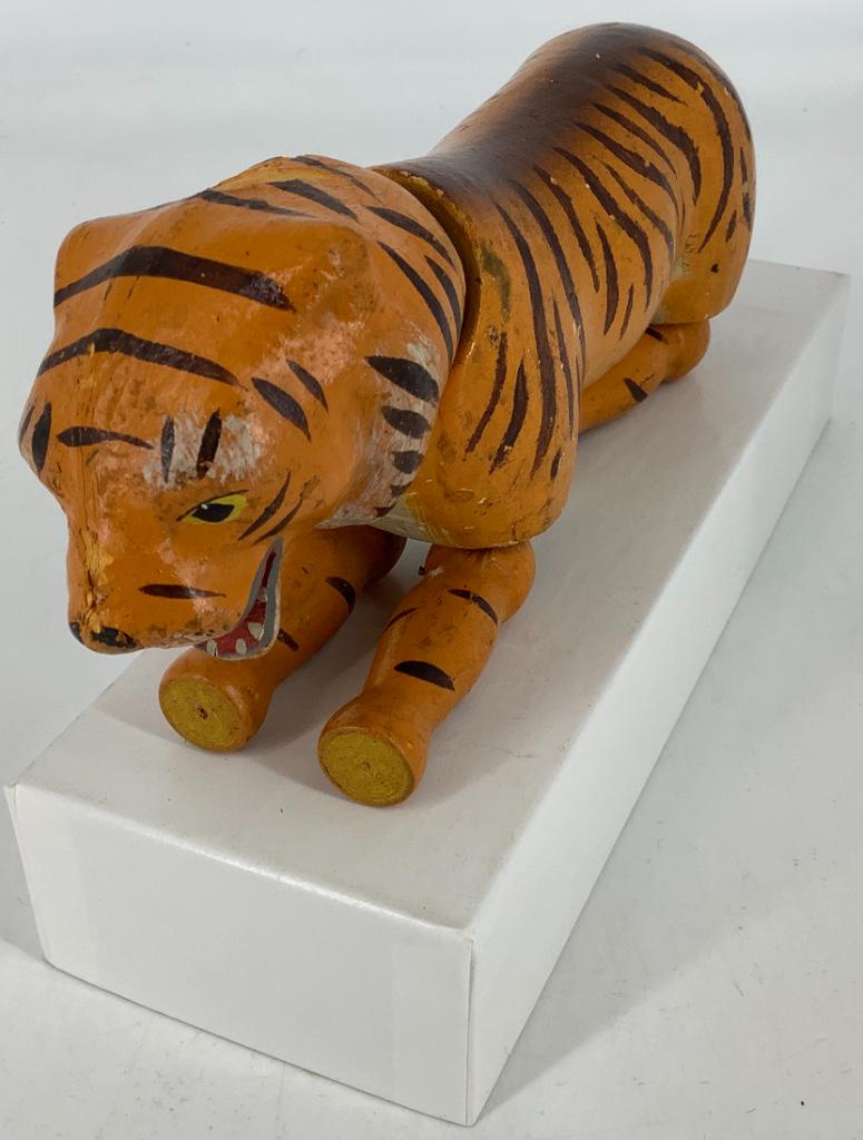 Schoenhut Circus Tiger. 7 1/2" long, painted eyes, open (1 of 2)