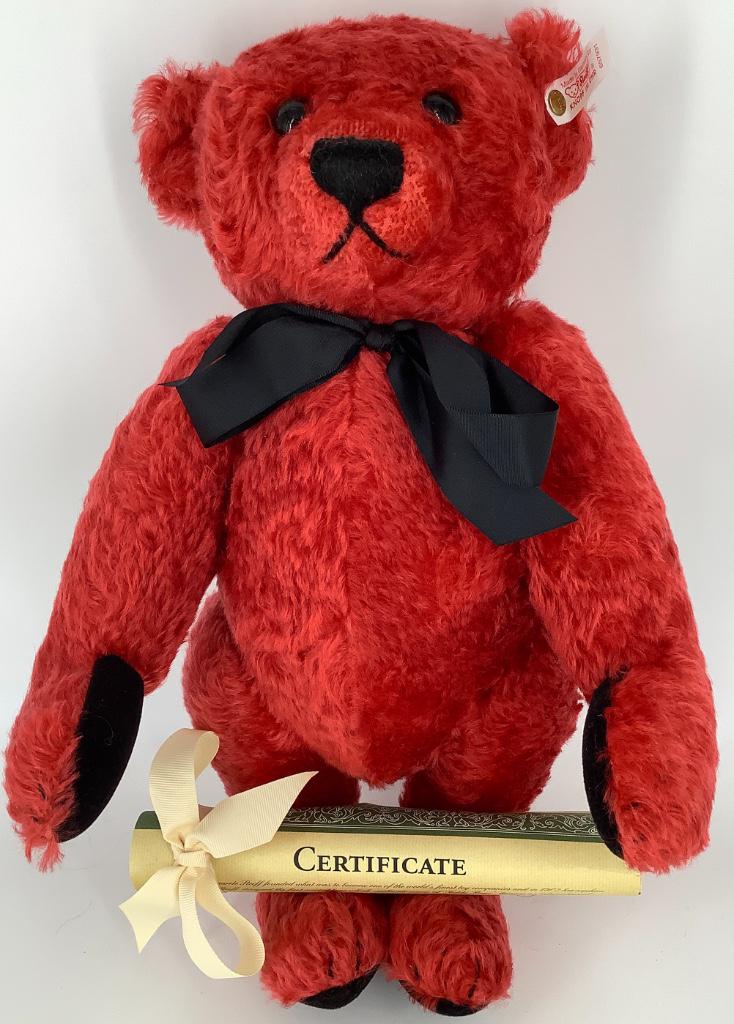 15" Steiff "Himbeer Ours Teddy Bear 1995 Raspberry". (1 of 2)