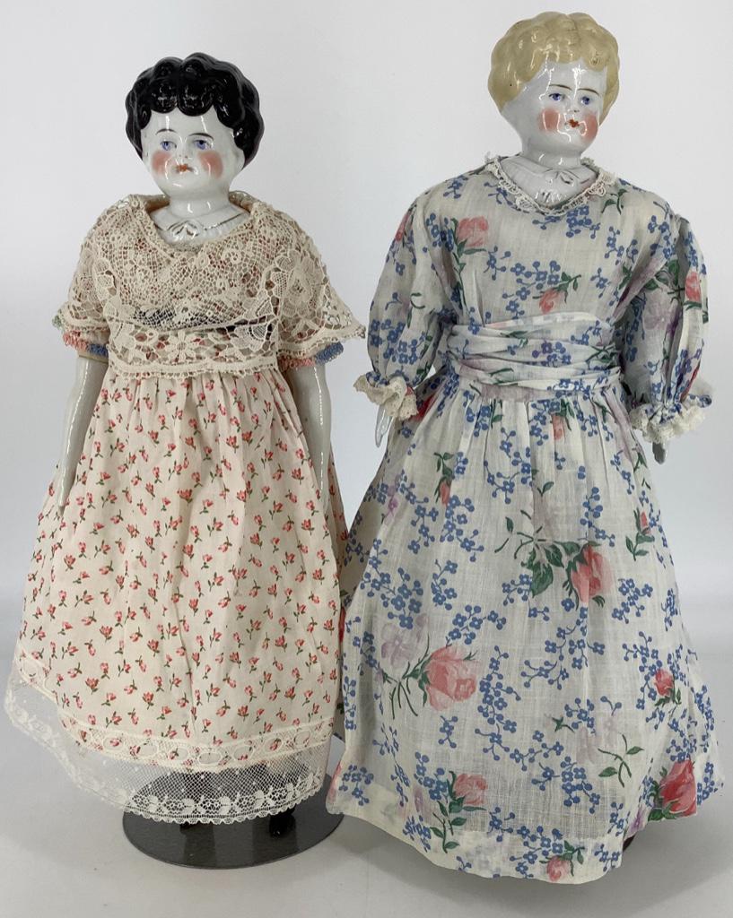 (2) German Pet Name china head dolls on cloth bodies (1 of 1)