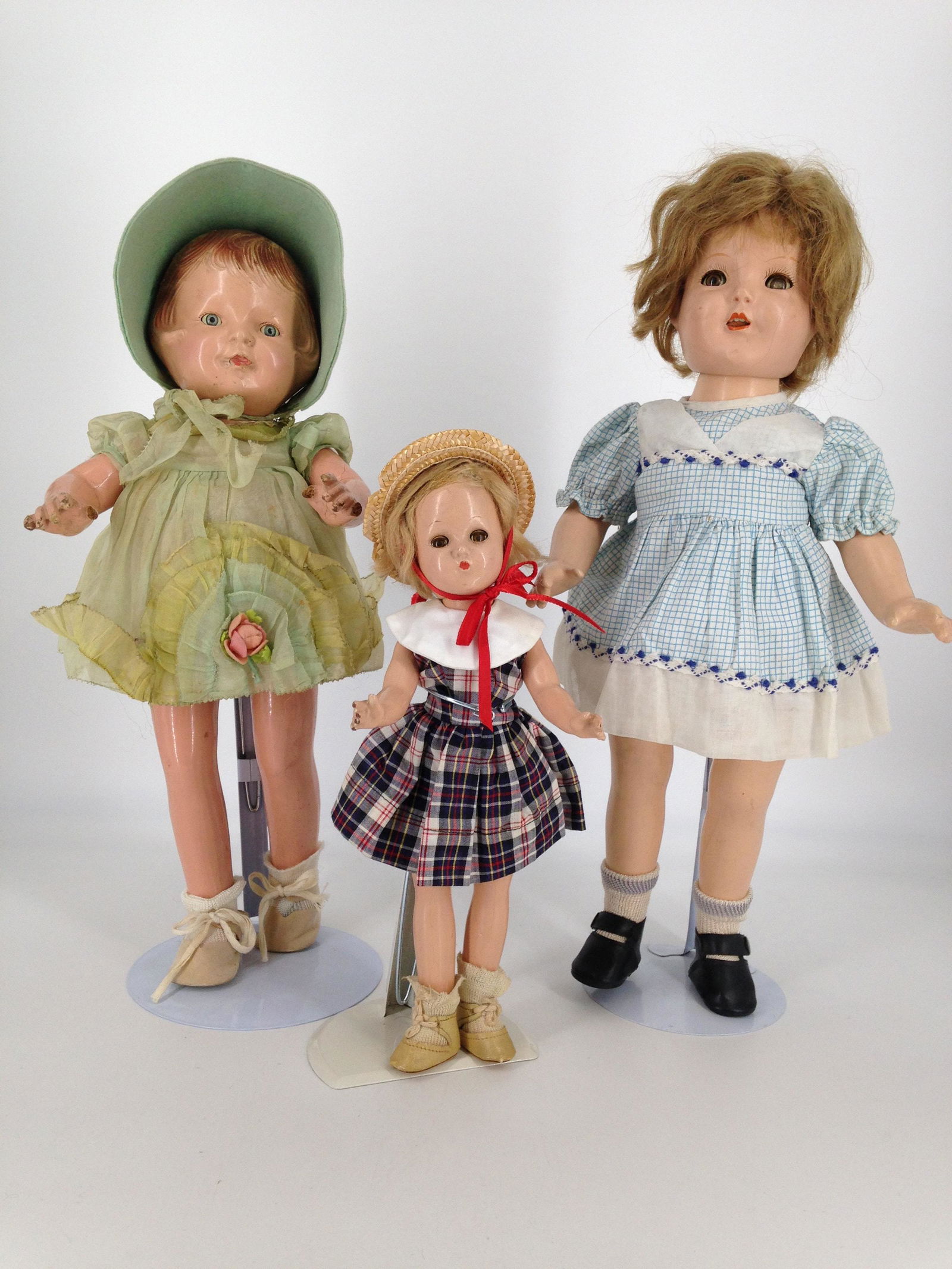 (3) UNMARKED ALL COMPOSITION DOLLS WITH SLEEP EYES (1 of 7)