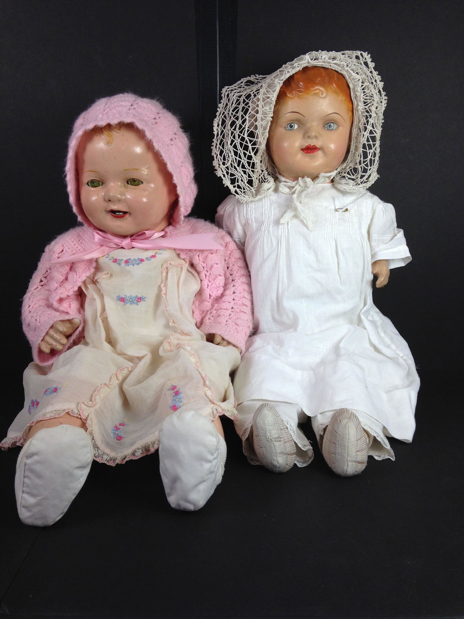 (2) VINTAGE COMPOSITION DOLLS INCLUDING 25" AMERICAN (1 of 5)