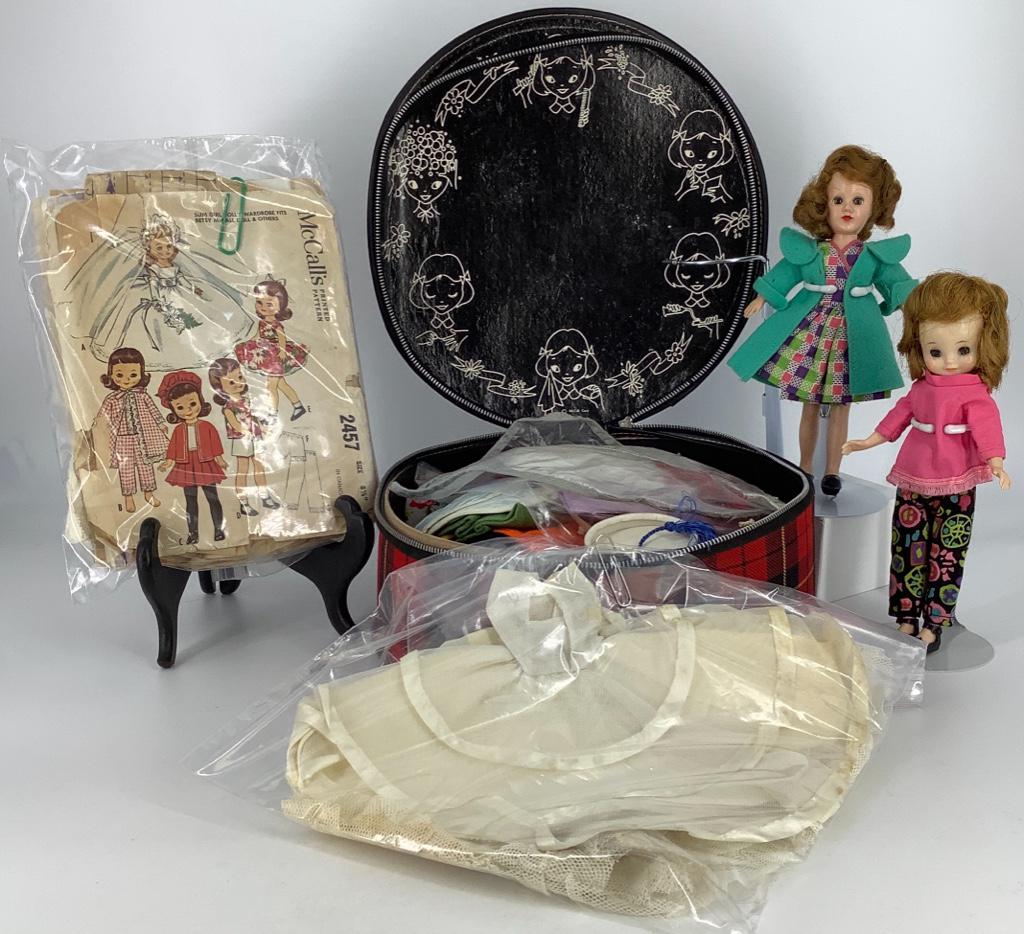 (2) 8" vintage hard plastic dolls including American (1 of 3)