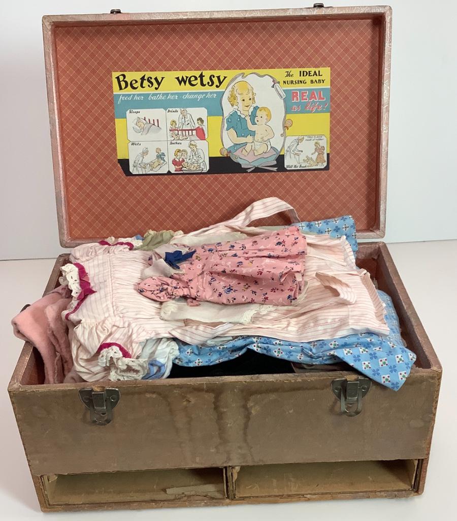 Large Betsy Wetsy doll trunk (no doll) filled with (1 of 2)