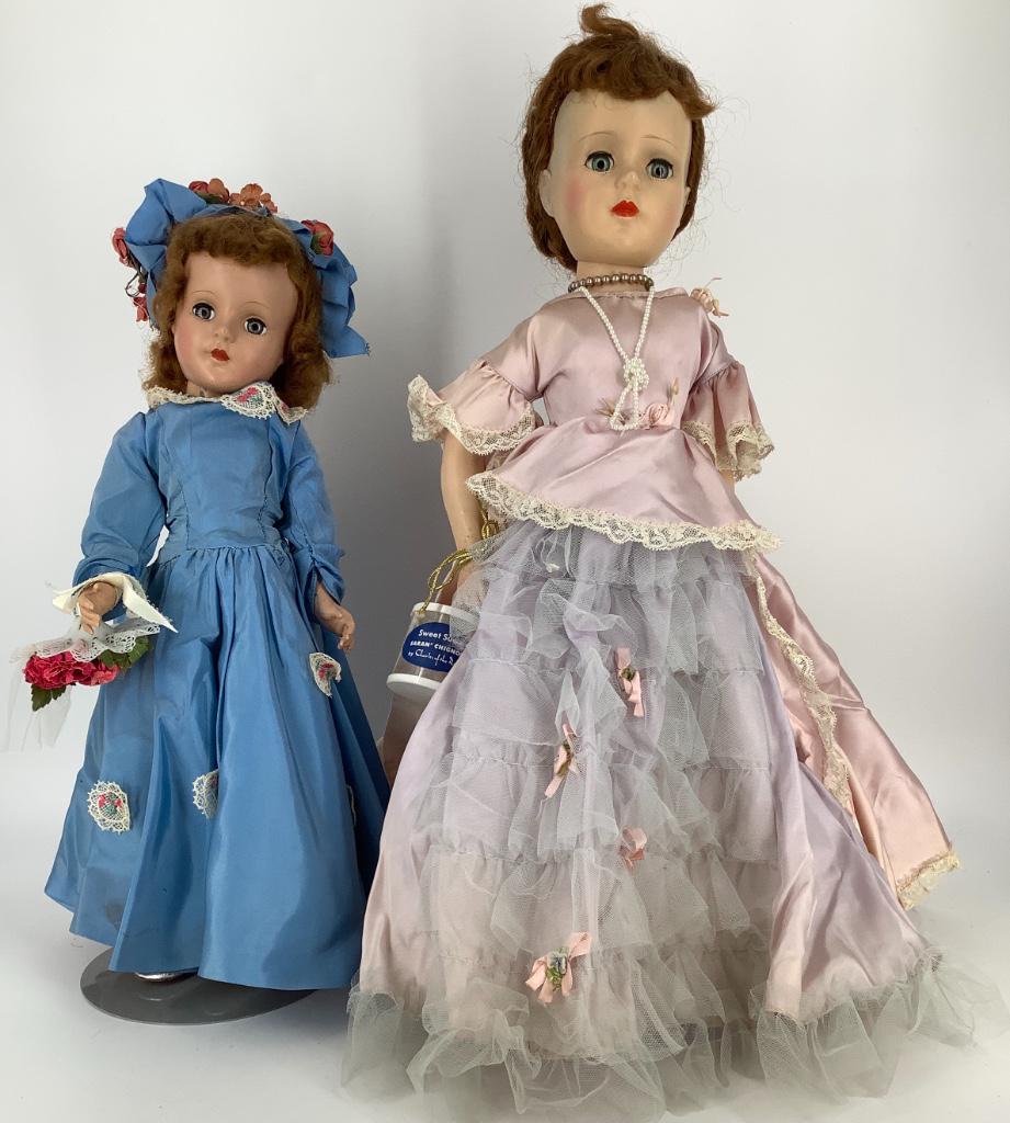 (2) vintage hard plastic dolls including 21" American (1 of 1)