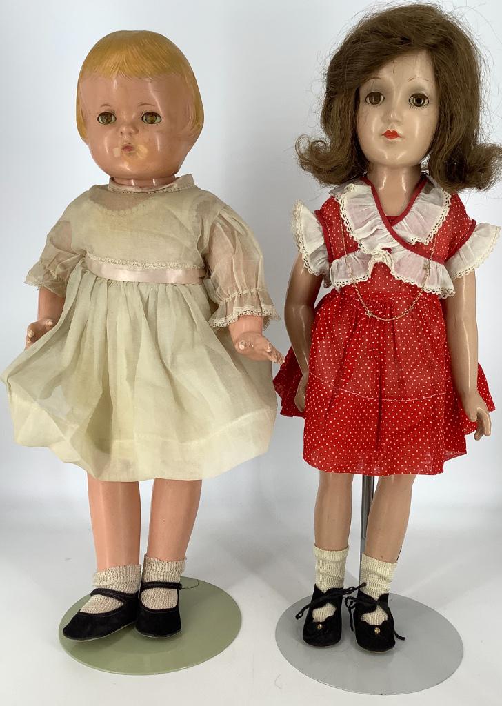 (2) 22" vintage composition dolls - Unmarked (1 of 3)