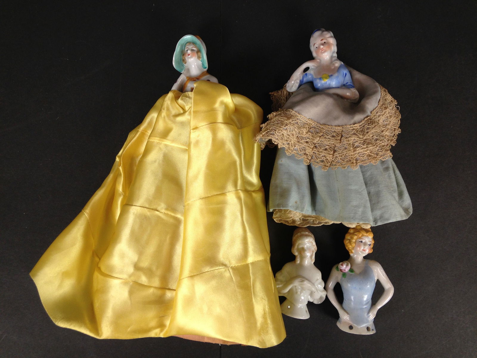 (4) CHINA HALF DOLLS INCLUDING GERMAN AND JAPAN. (1 of 1)