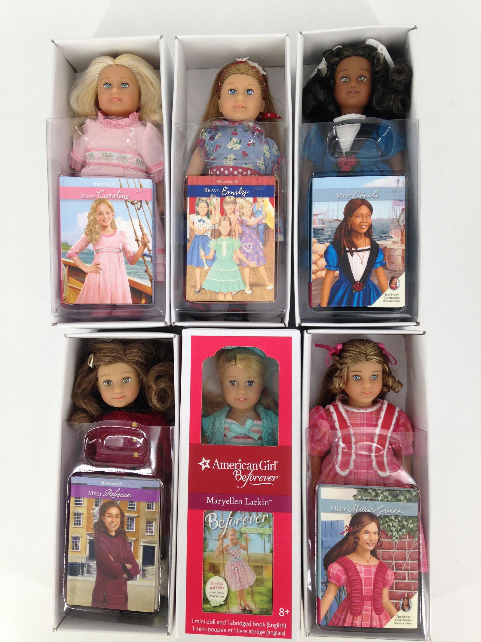 (6) BOXED MINI AMERICAN GIRL HISTORICAL DOLLS WITH (1 of 1)