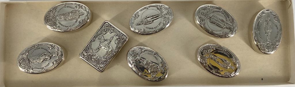 Lot of eight sterling silver trinket boxes. Military (1 of 4)