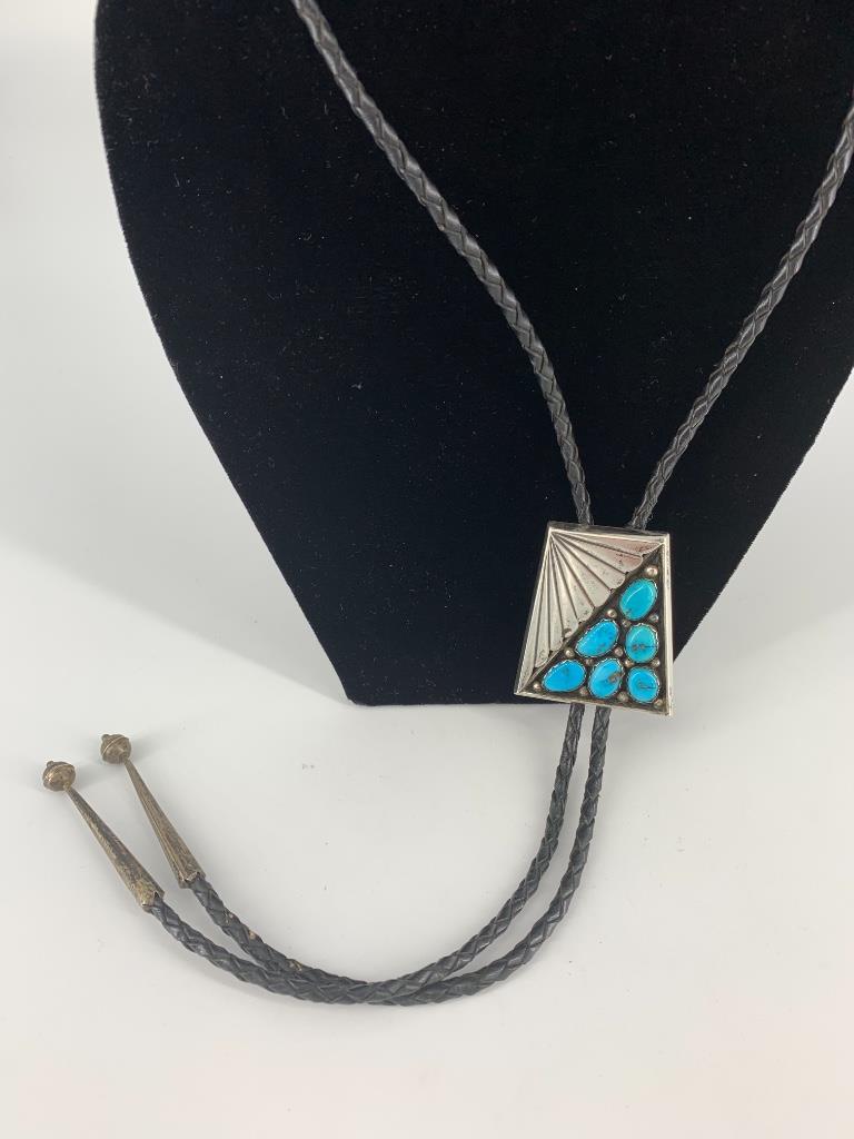 Sterling Silver Southwestern Style Bolo Tie (1 of 3)