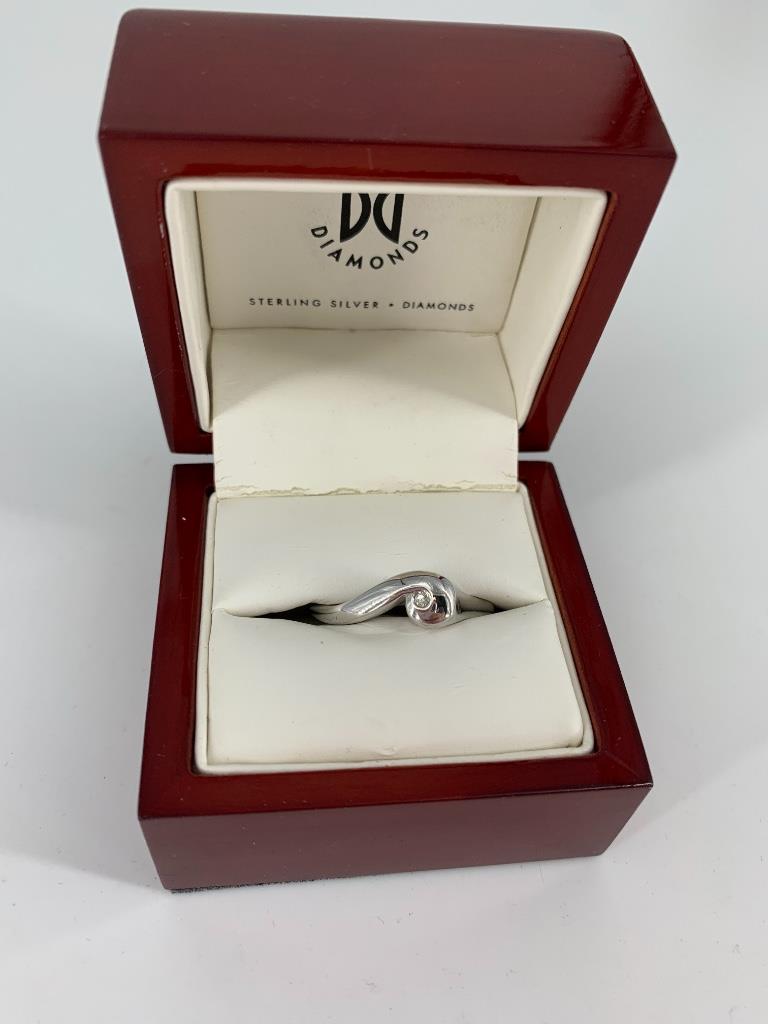 Unique Sterling Silver & Diamond Ring (1 of 2)